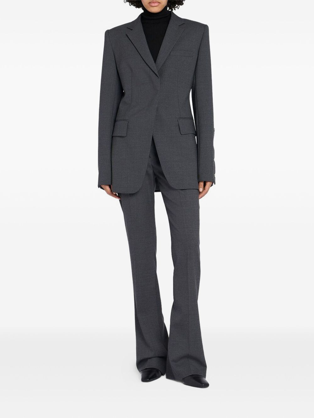 button-cuff single-breasted blazer - 2