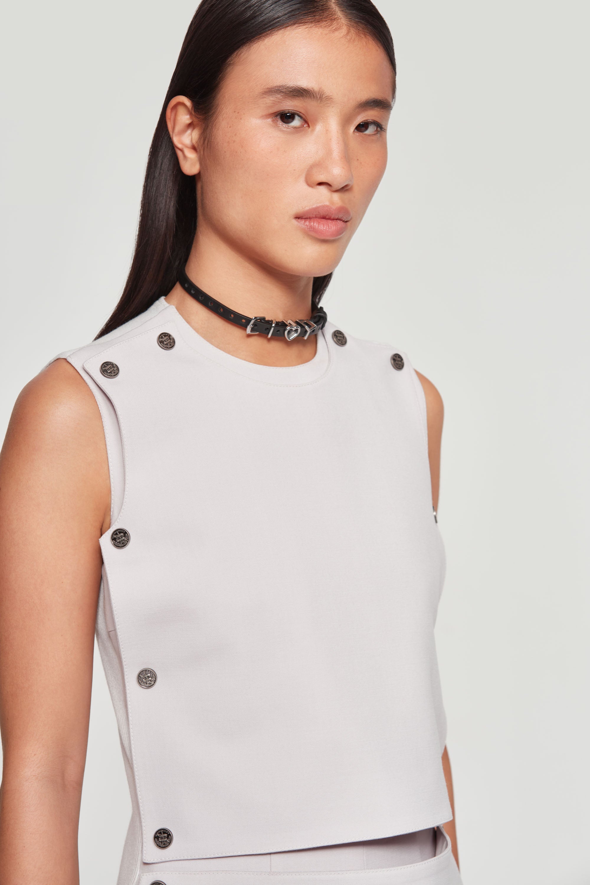 Snap Panel Sleeveless Dress - 8