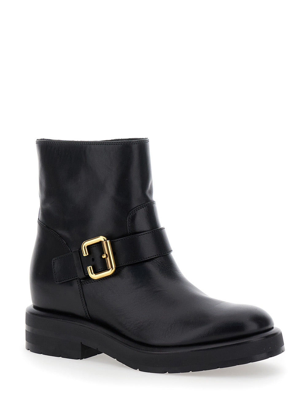 Chloé Women 'Coddington' Black Ankle Boots With Paddington Buckle In Leather Woman - 2