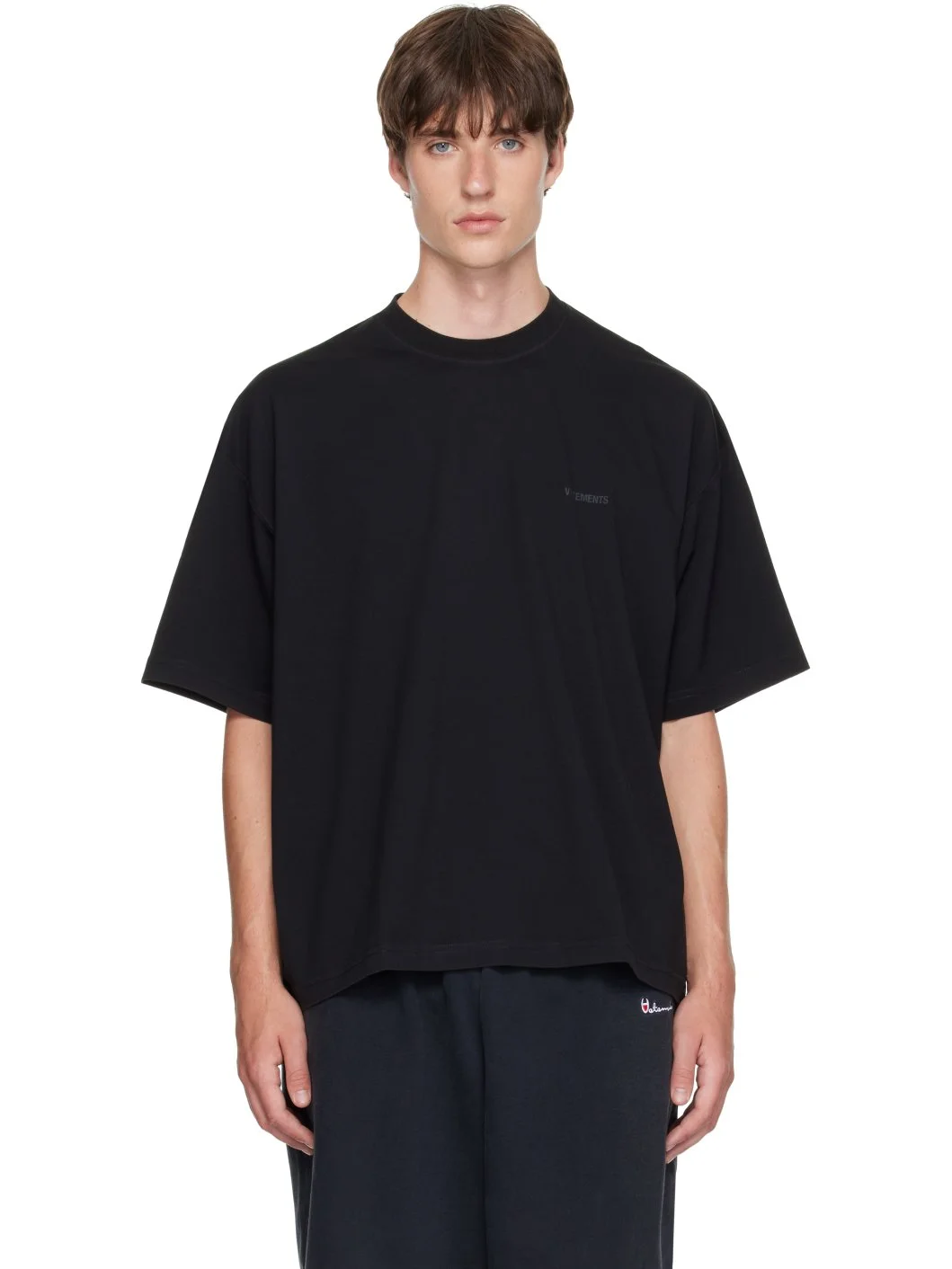 Black Classic Logo Boxy T-shirt - 1