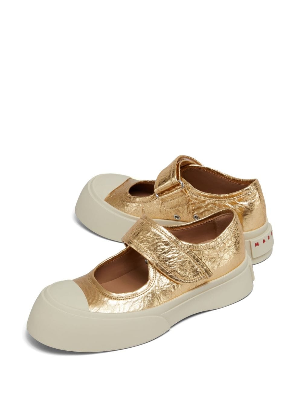 metallic-effect platform sneakers - 5