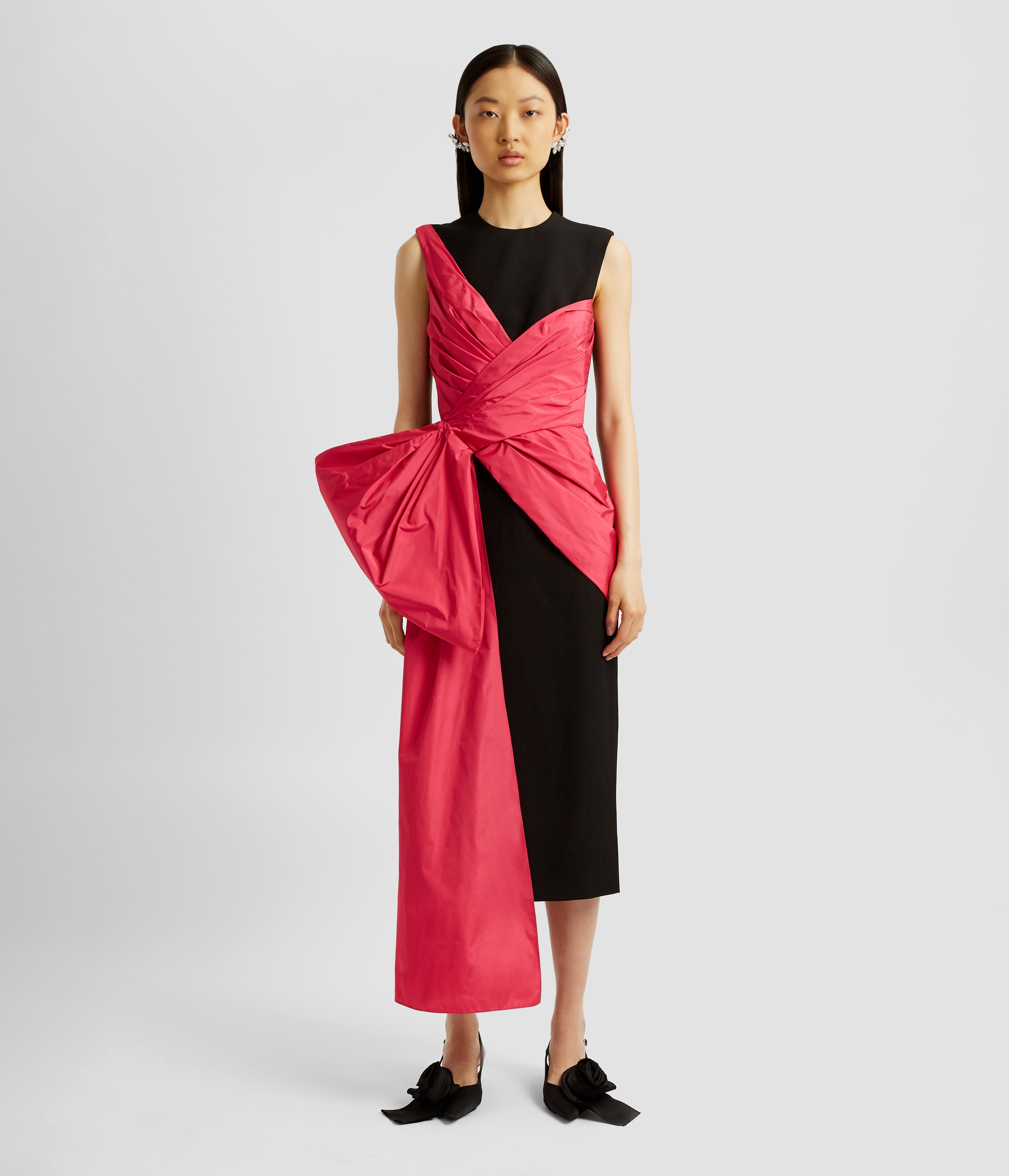 MIDI DRESS WITH DRAPE DETAIL - 2