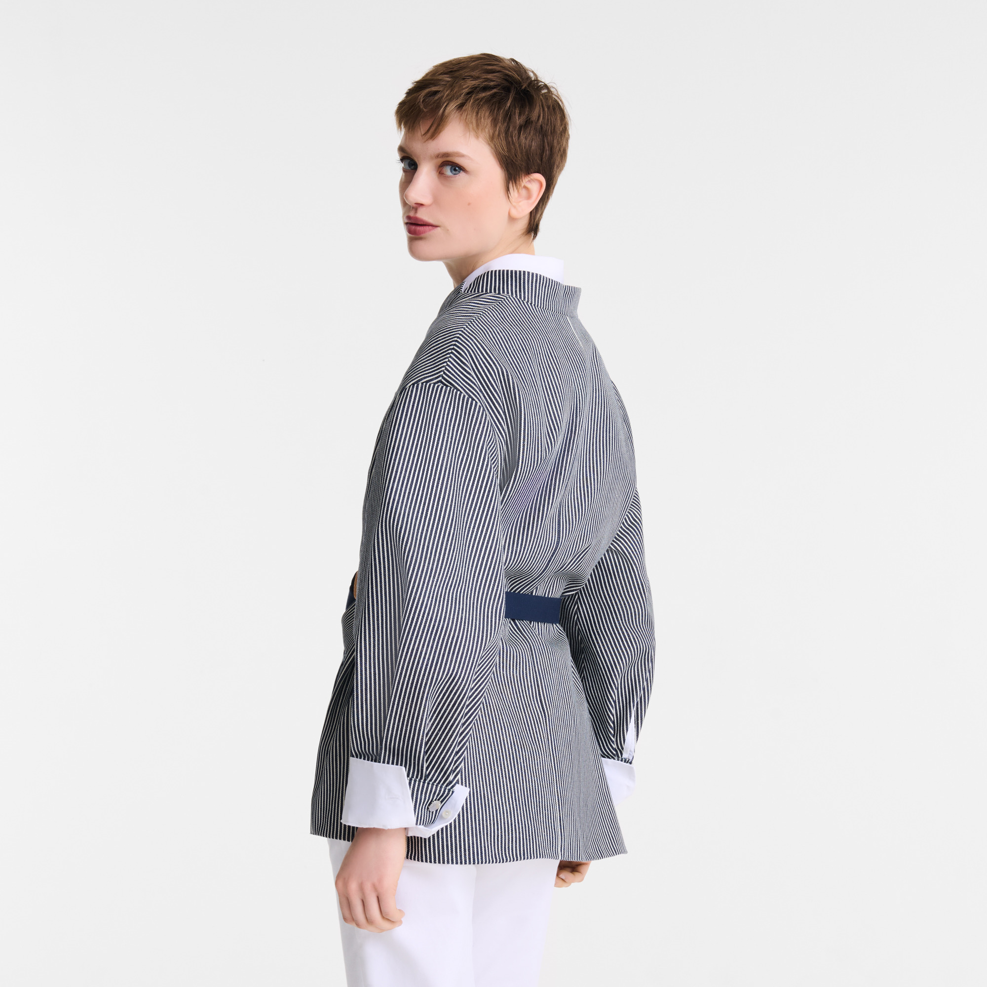 Jacket Navy - Jacquard stripes - 3