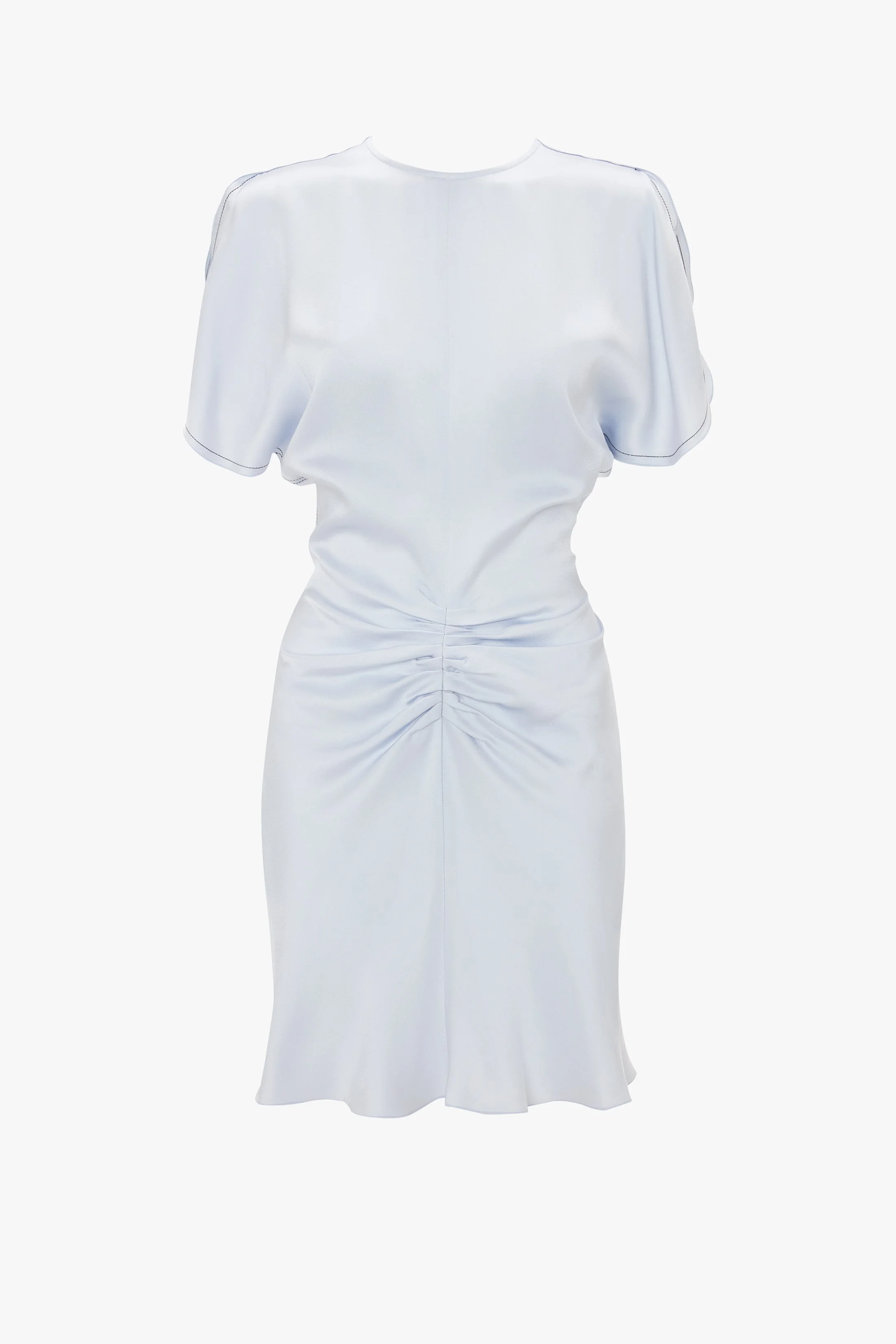 Gathered Waist Mini Dress In Ice - 1