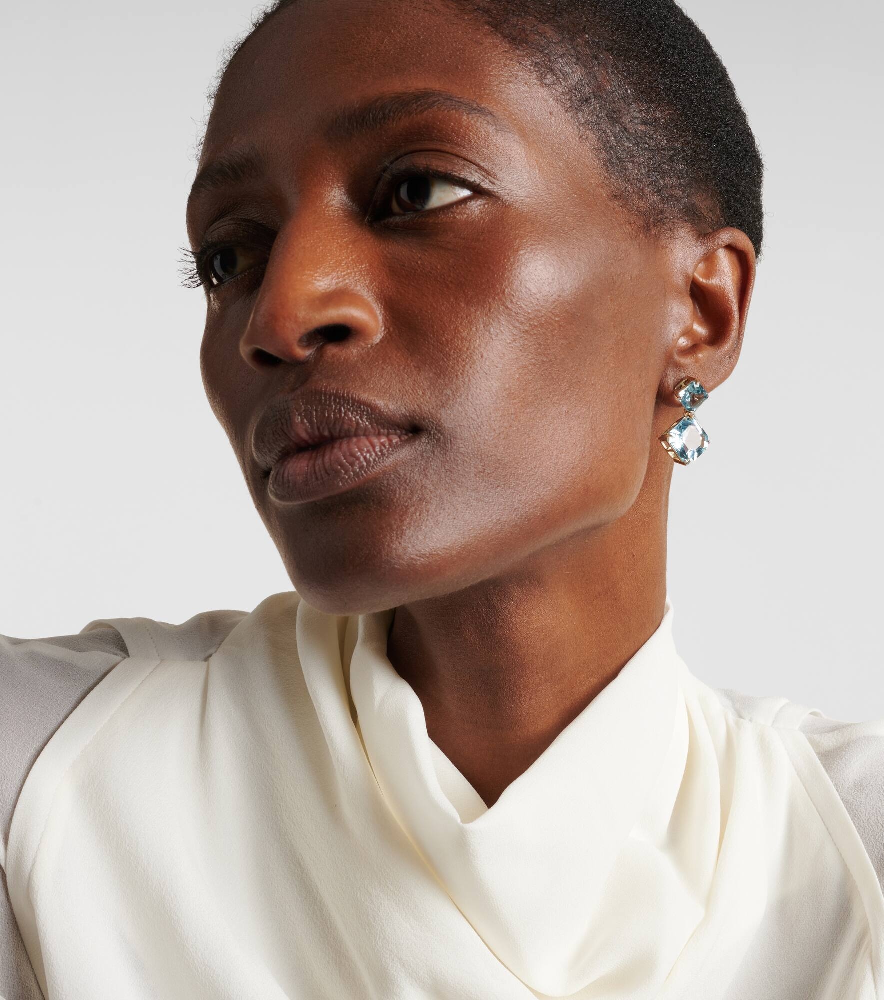 14kt gold drop earrings with topazes - 2