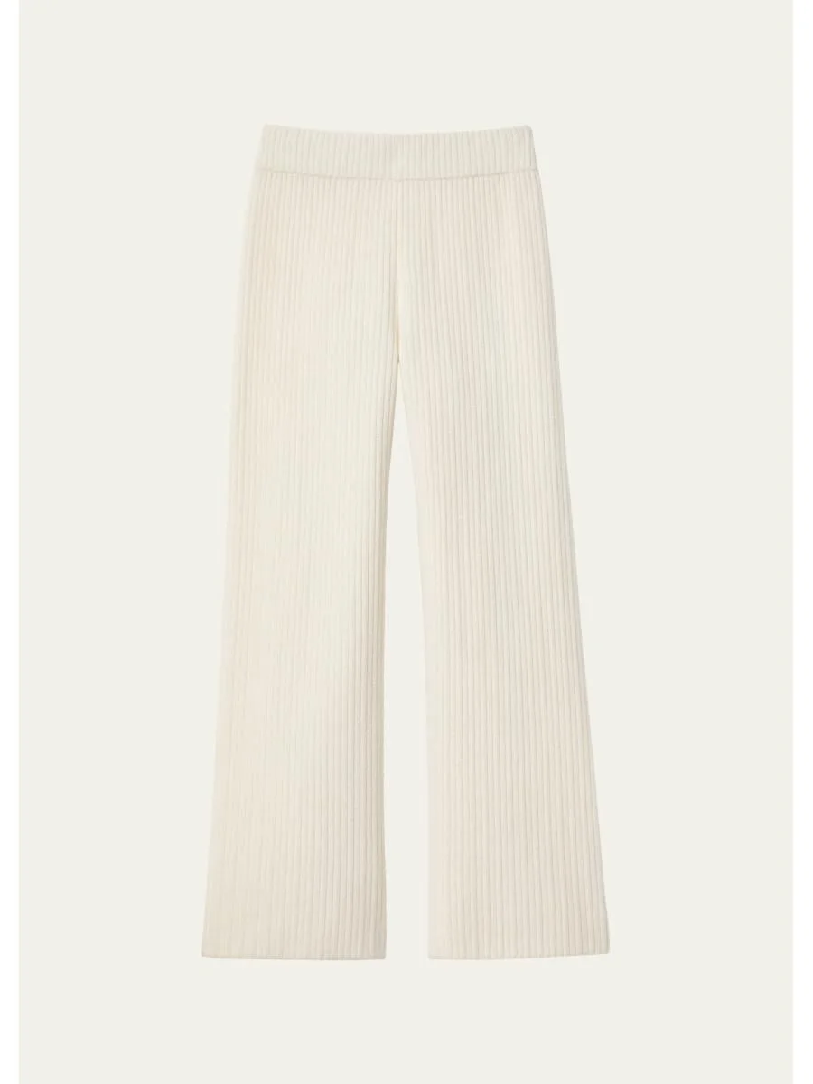 Striped Straight-Leg Cashmere Pants - 1