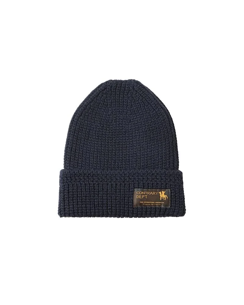 KNIT BEANIE NAVY - 1