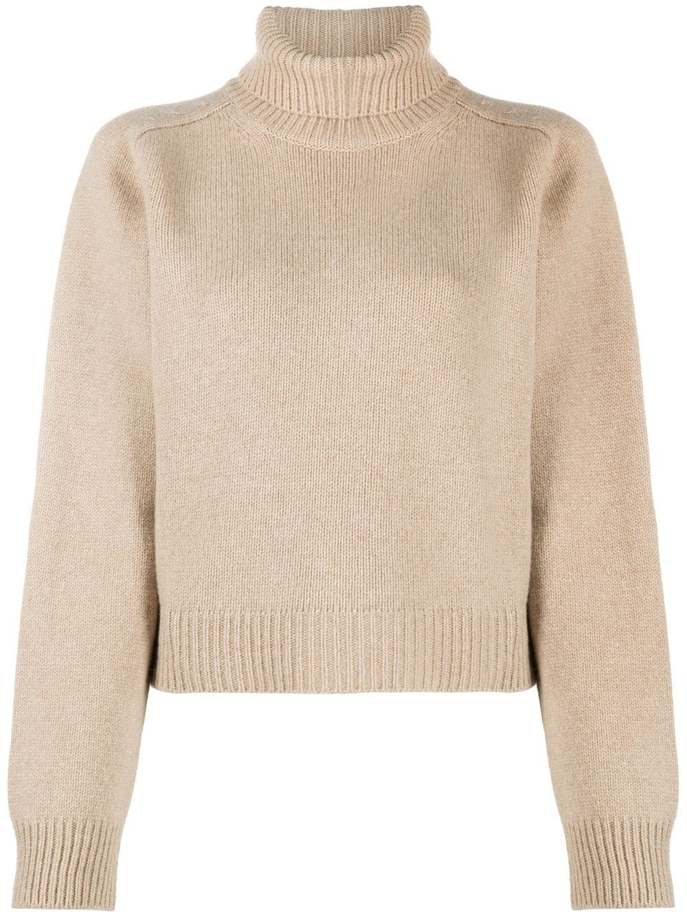 roll-neck raglan-sleeve jumper - 1