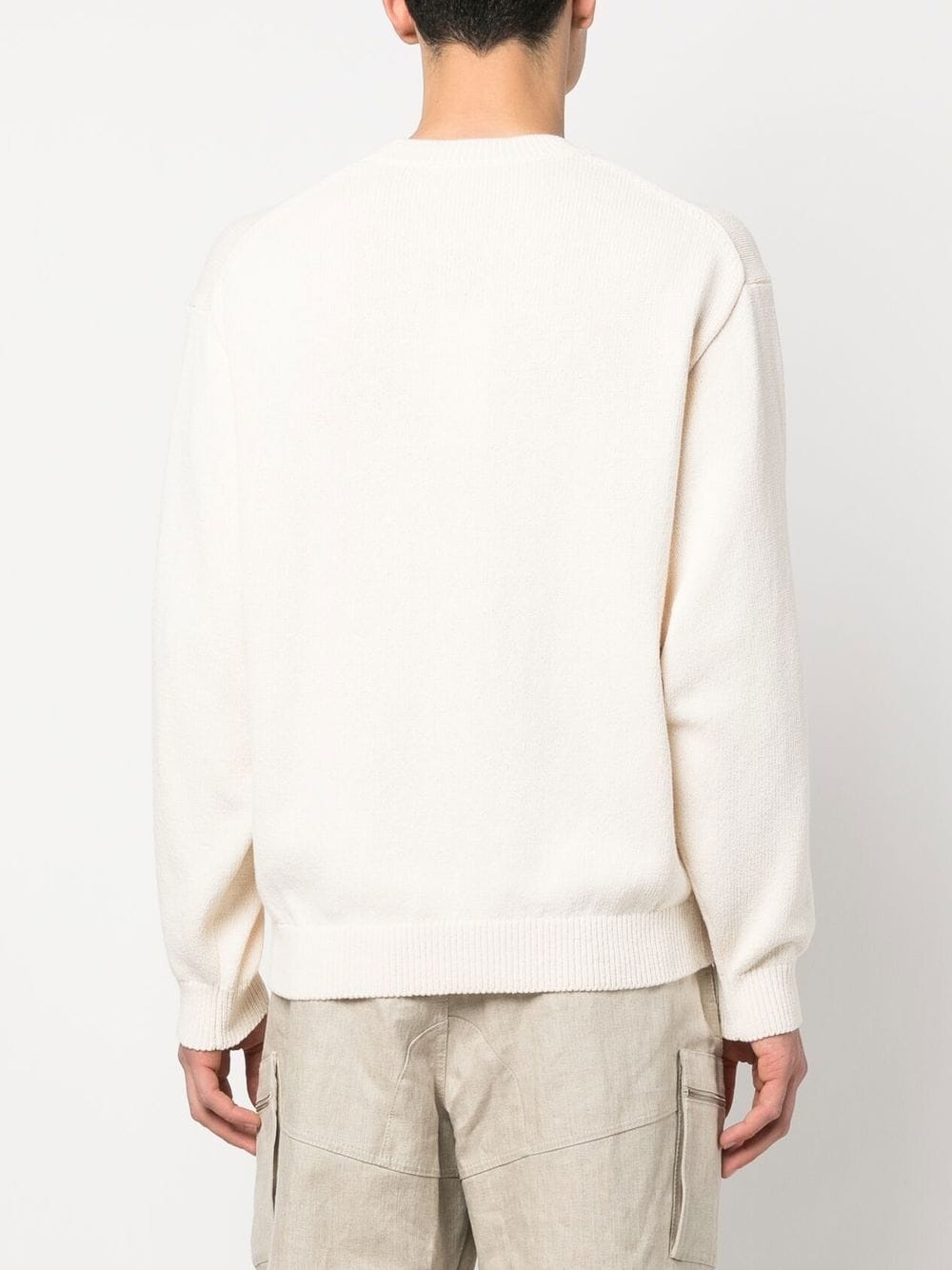 knitted flower logo jumper - 4