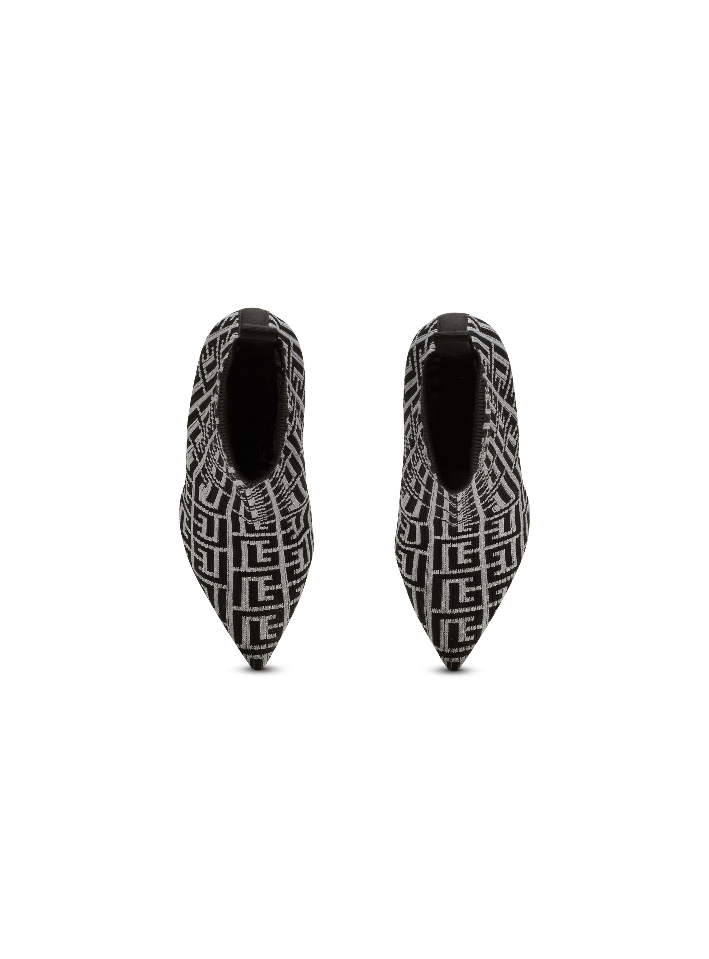 Skye stretch knit ankle boots with Balmain monogram - 3