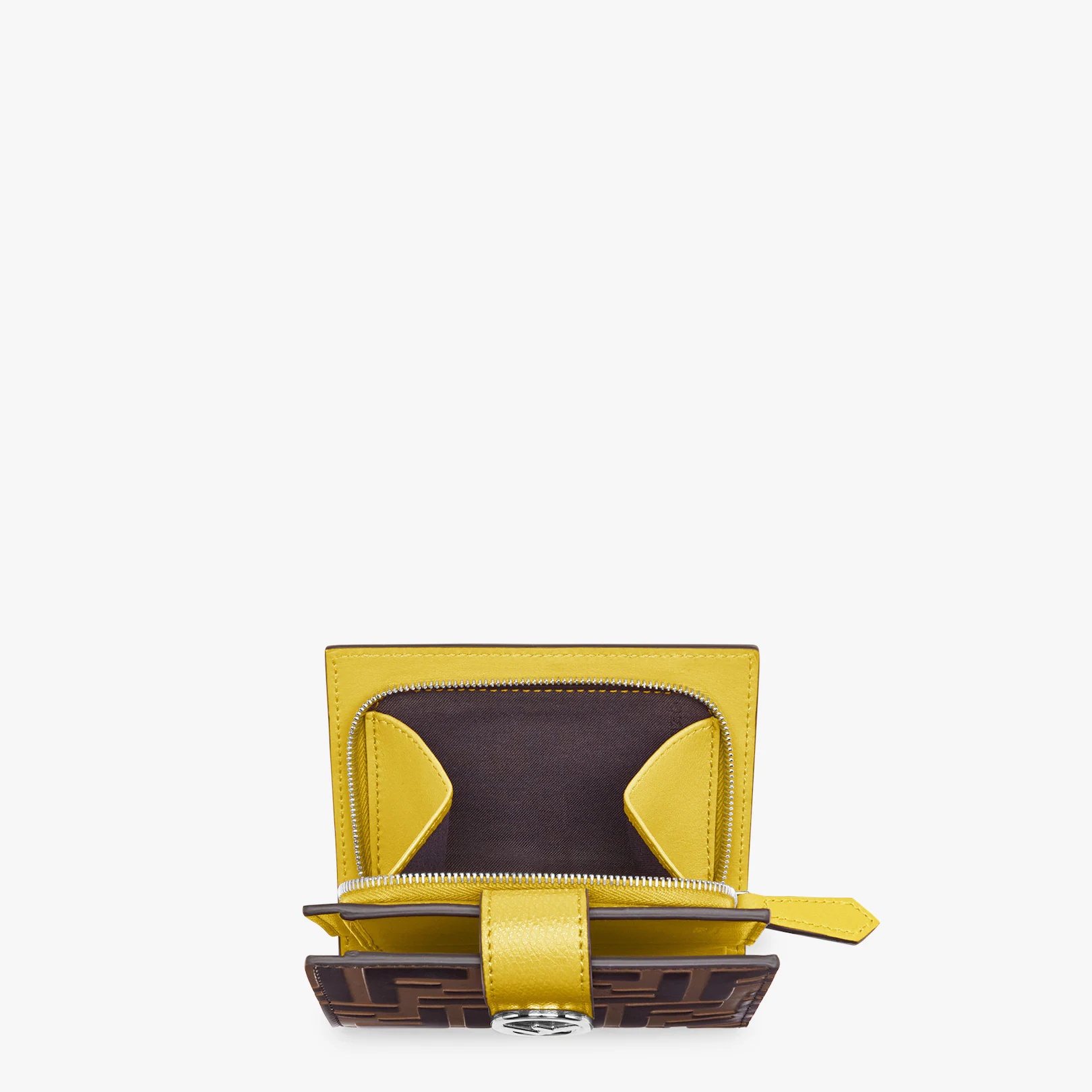 Compact, yellow leather wallet - 4