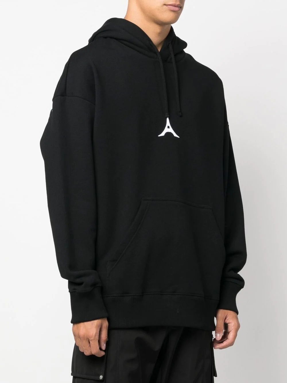 logo-patch cotton hoodie - 4