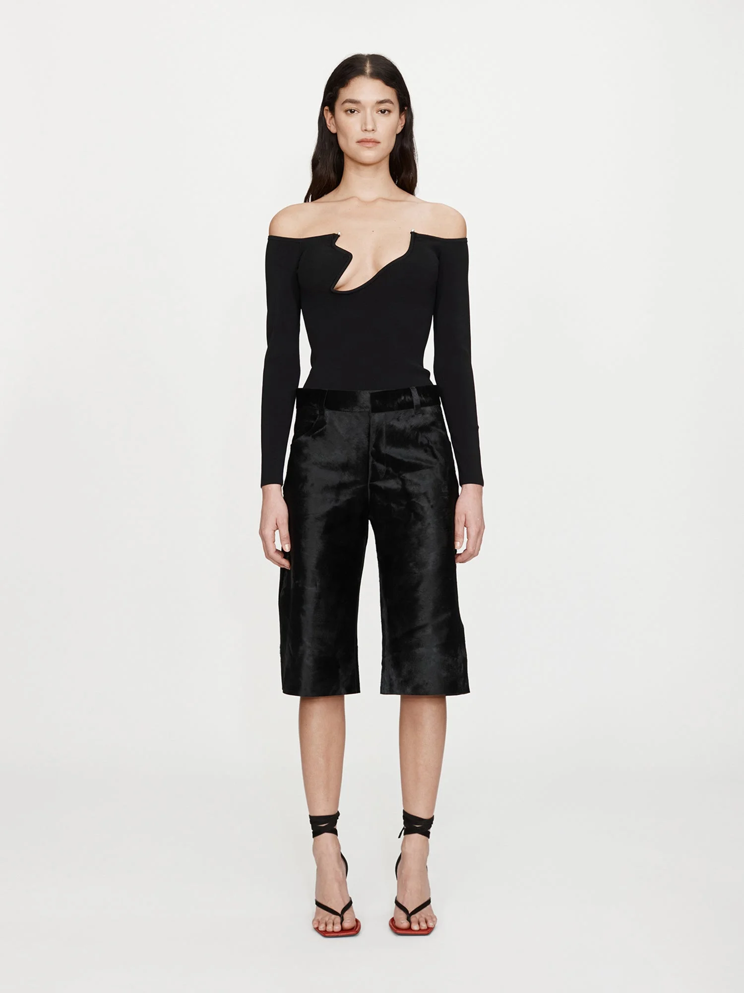 Odessa Arced Knitted Long Sleeve Top - 1