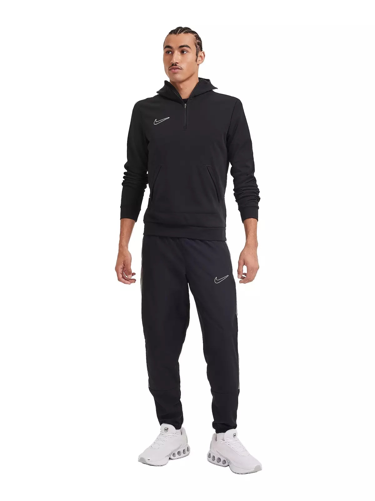 Men's Academy Therma-FIT 1/4 Zip Soccer Hoodie - Black/White - 7