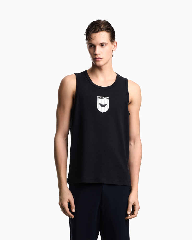 EMPORIO ARMANI INTERLOCK JERSEY TANK TOP WITH ICON EMBROIDERY outlook