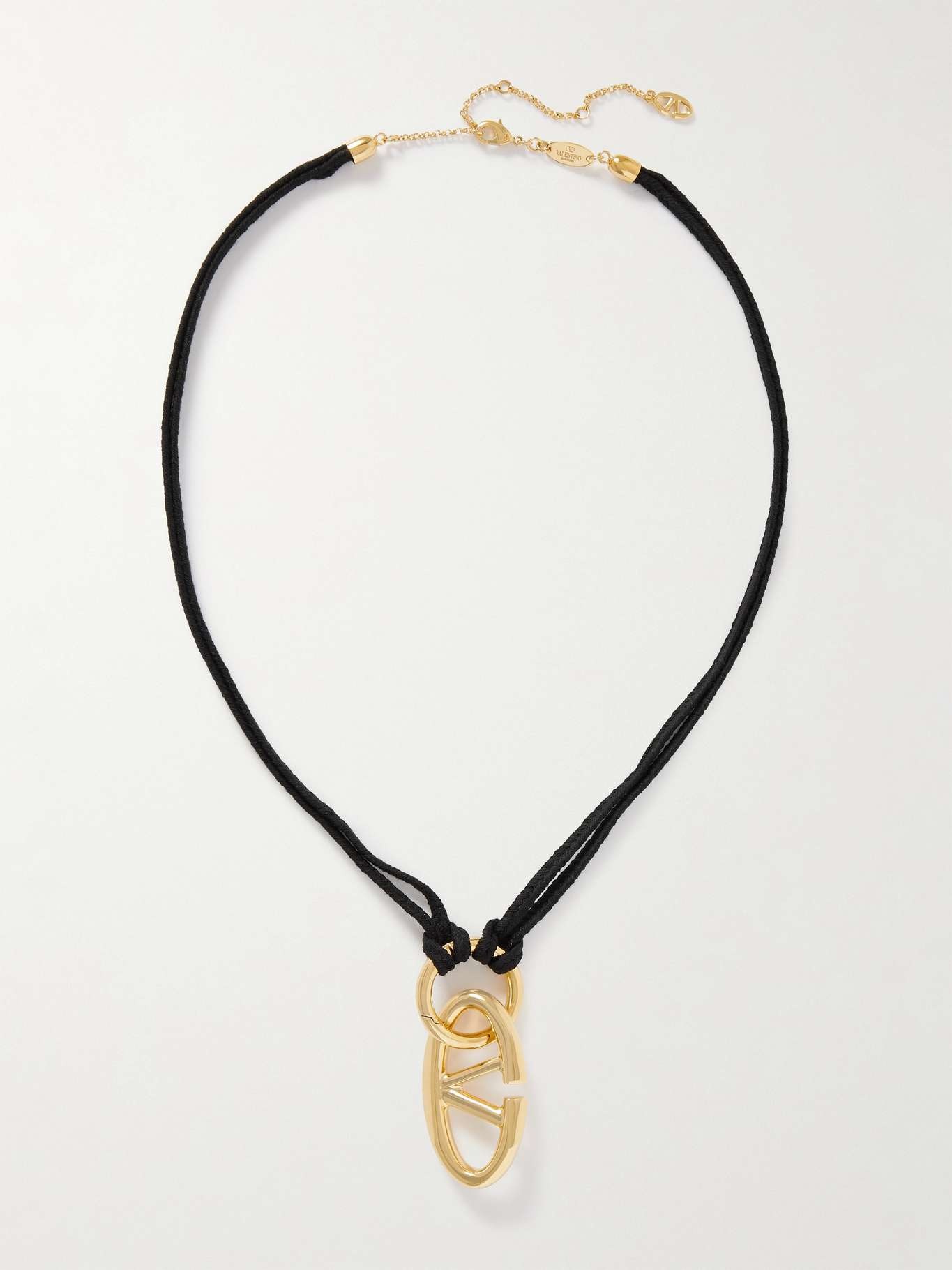 VLOGO gold-tone and knotted cord necklace - 1