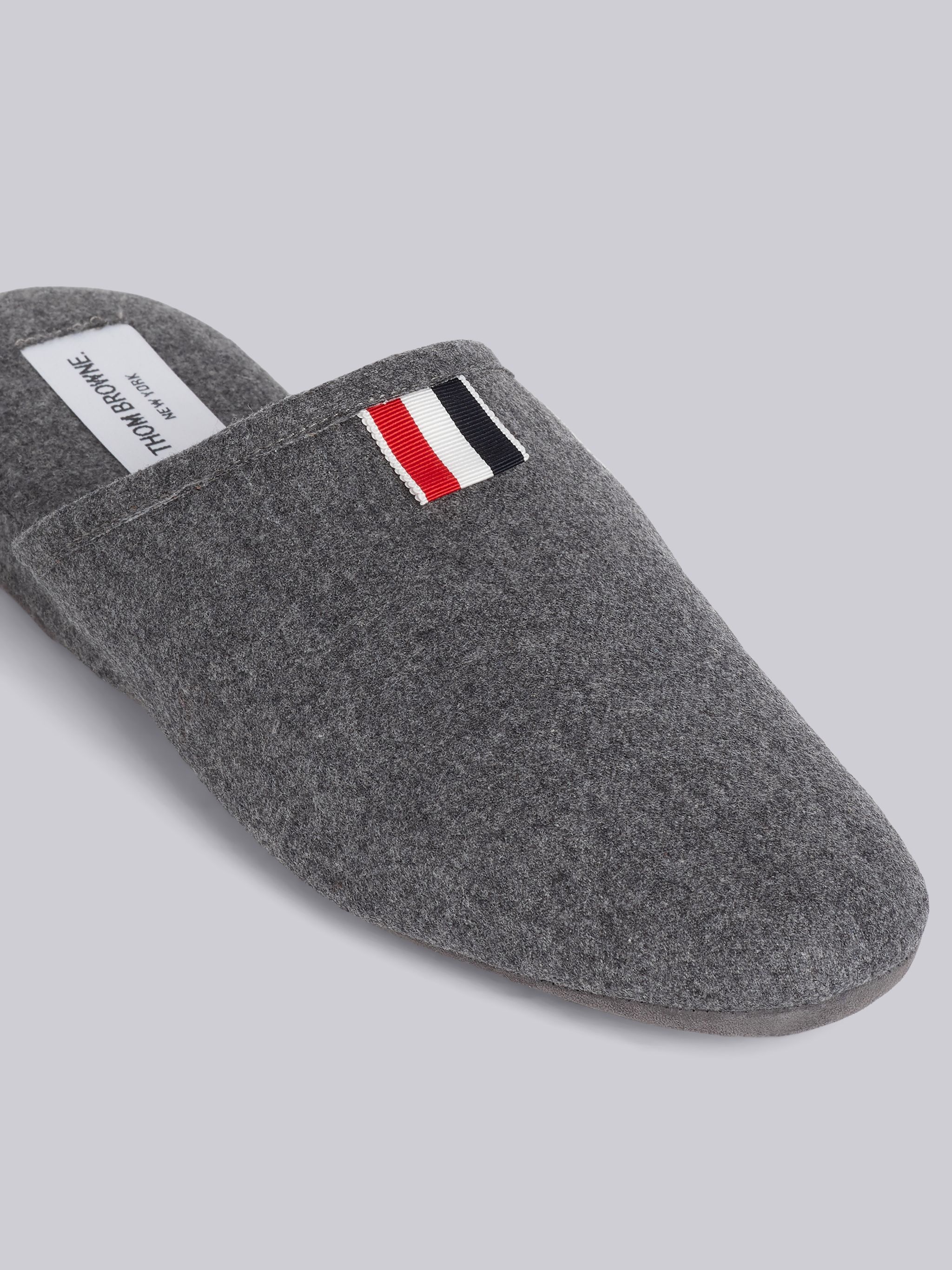 Medium Grey Wool Cashmere Tonal 4-Bar Slipper - 3