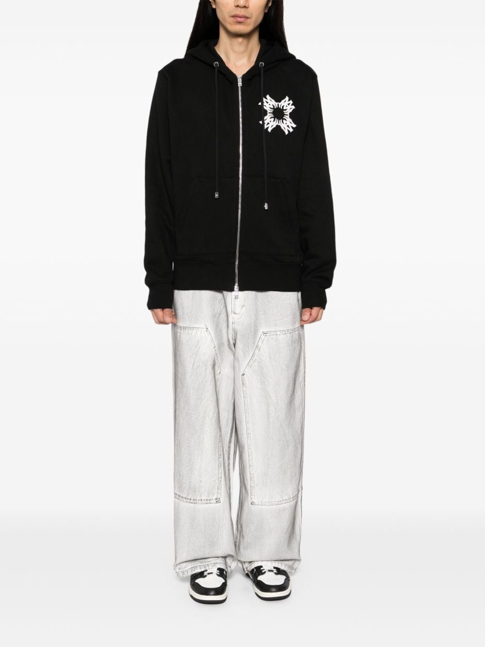 logo print hooded jacket - 2