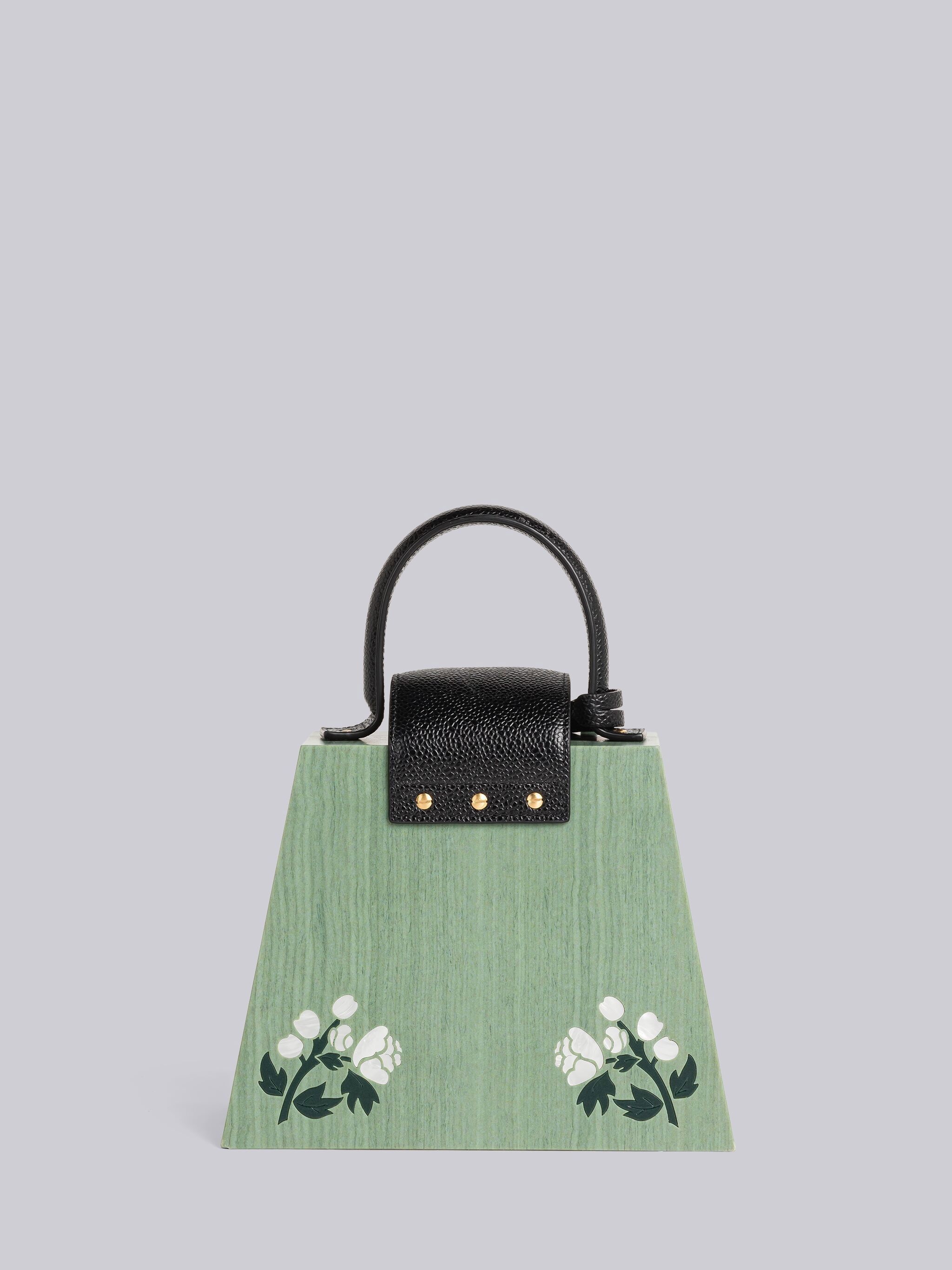 Wooden Mini Mrs. Thom Box Bag With Mother Of Pearl Inlay - 4