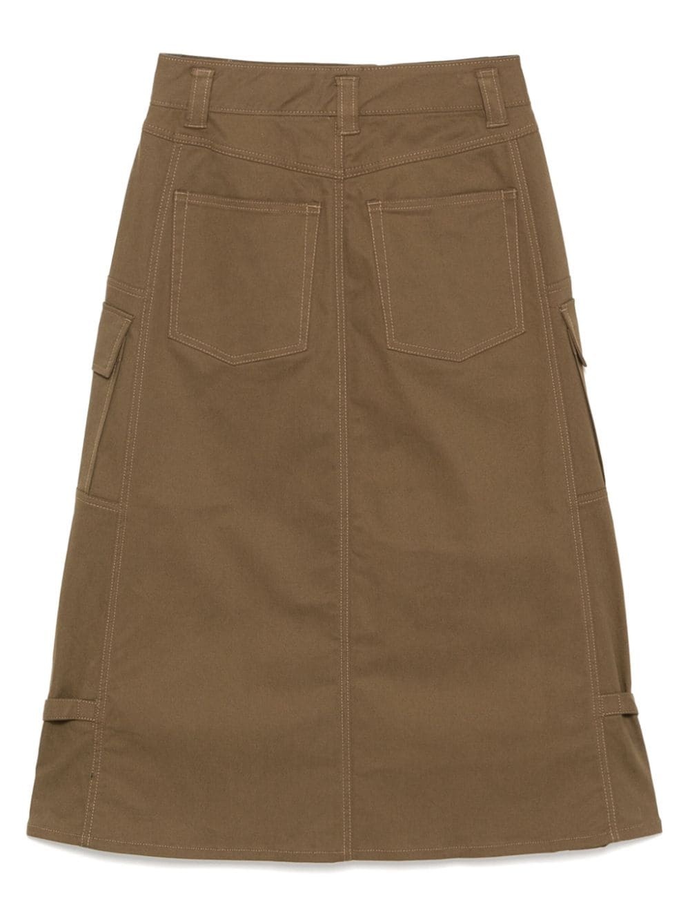 decorative button straight skirt - 2