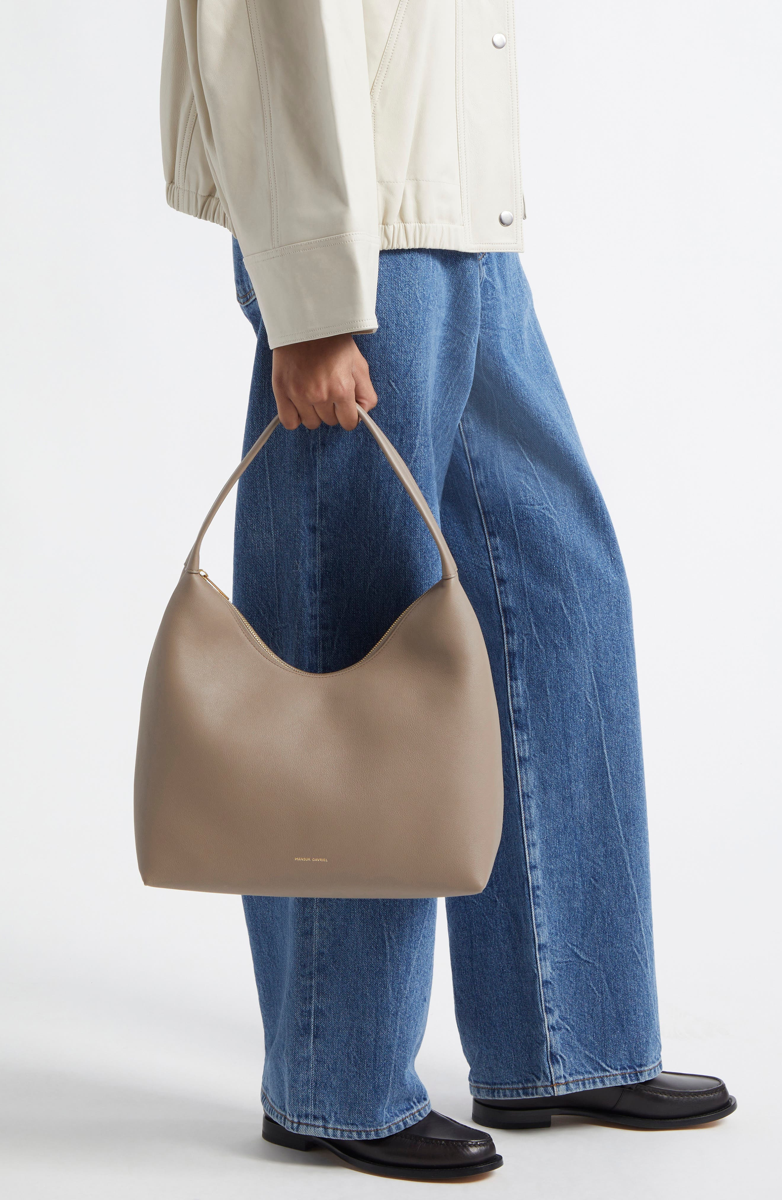 Mansur Gavriel Candy Pebbled Leather Shoulder Bag in Elefante at Nordstrom - 2