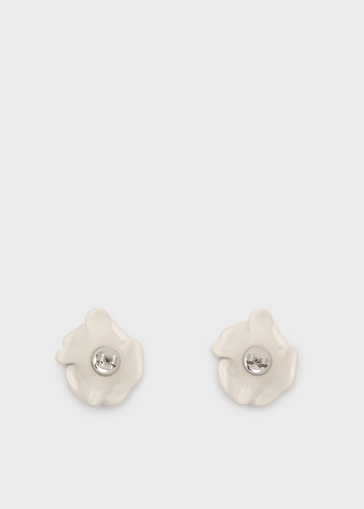 METAL EARRINGS WITH ENAMELED ROSES - 2