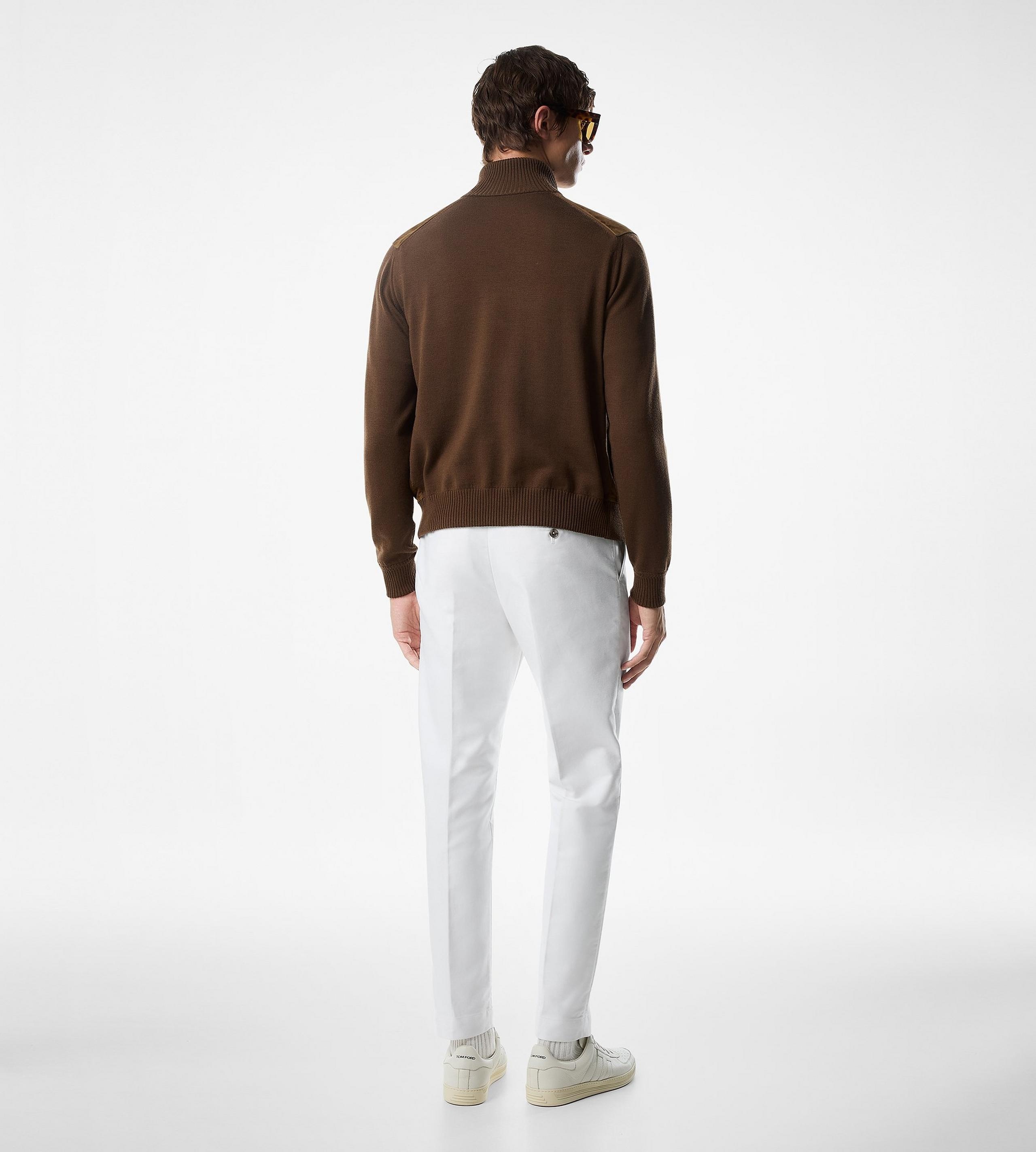 SUEDE FRONT WOOL ZIP THROUGH - 3