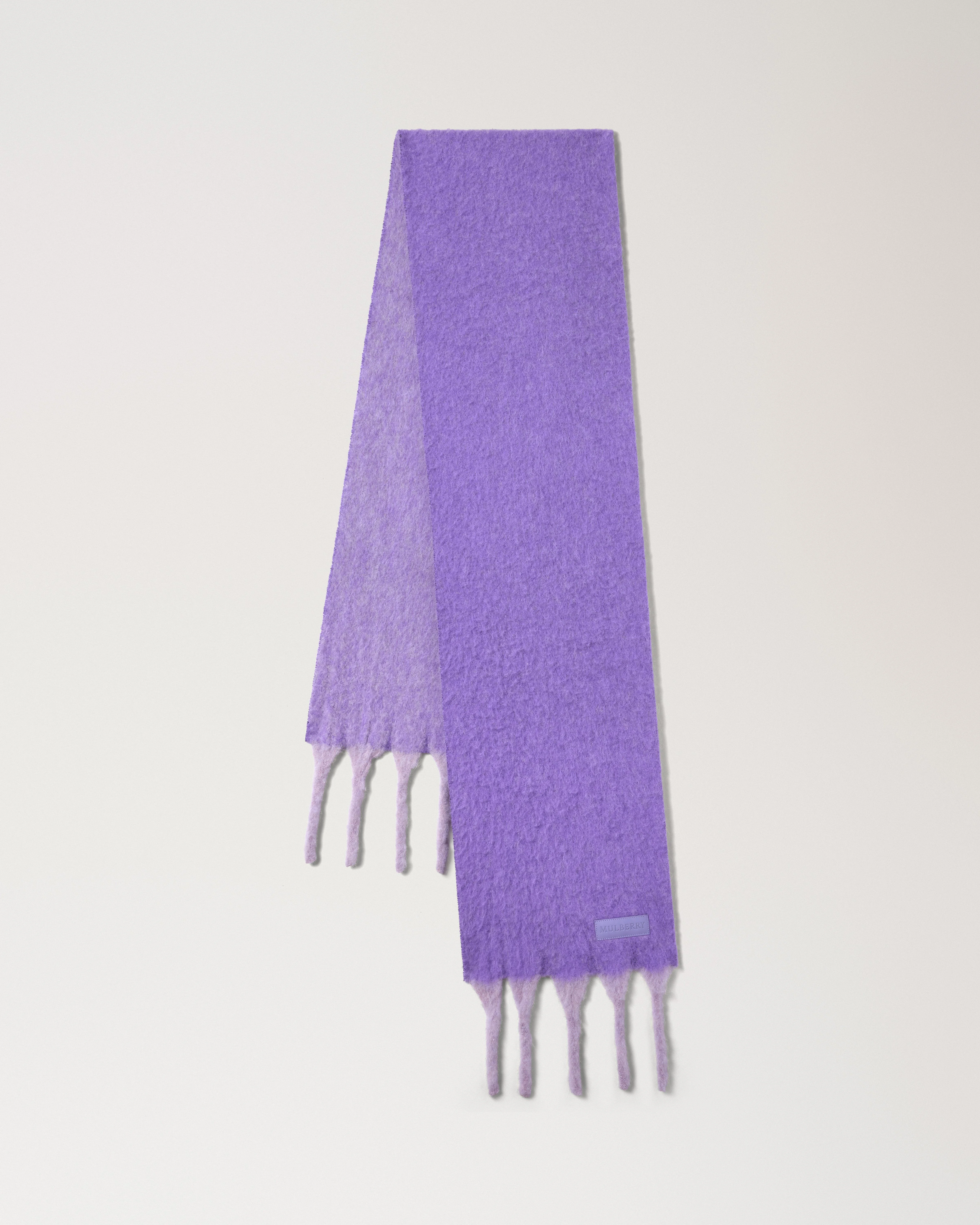 Contrast Tassel Alpaca Scarf Amethyst & Lilac Alpaca Blend - 1