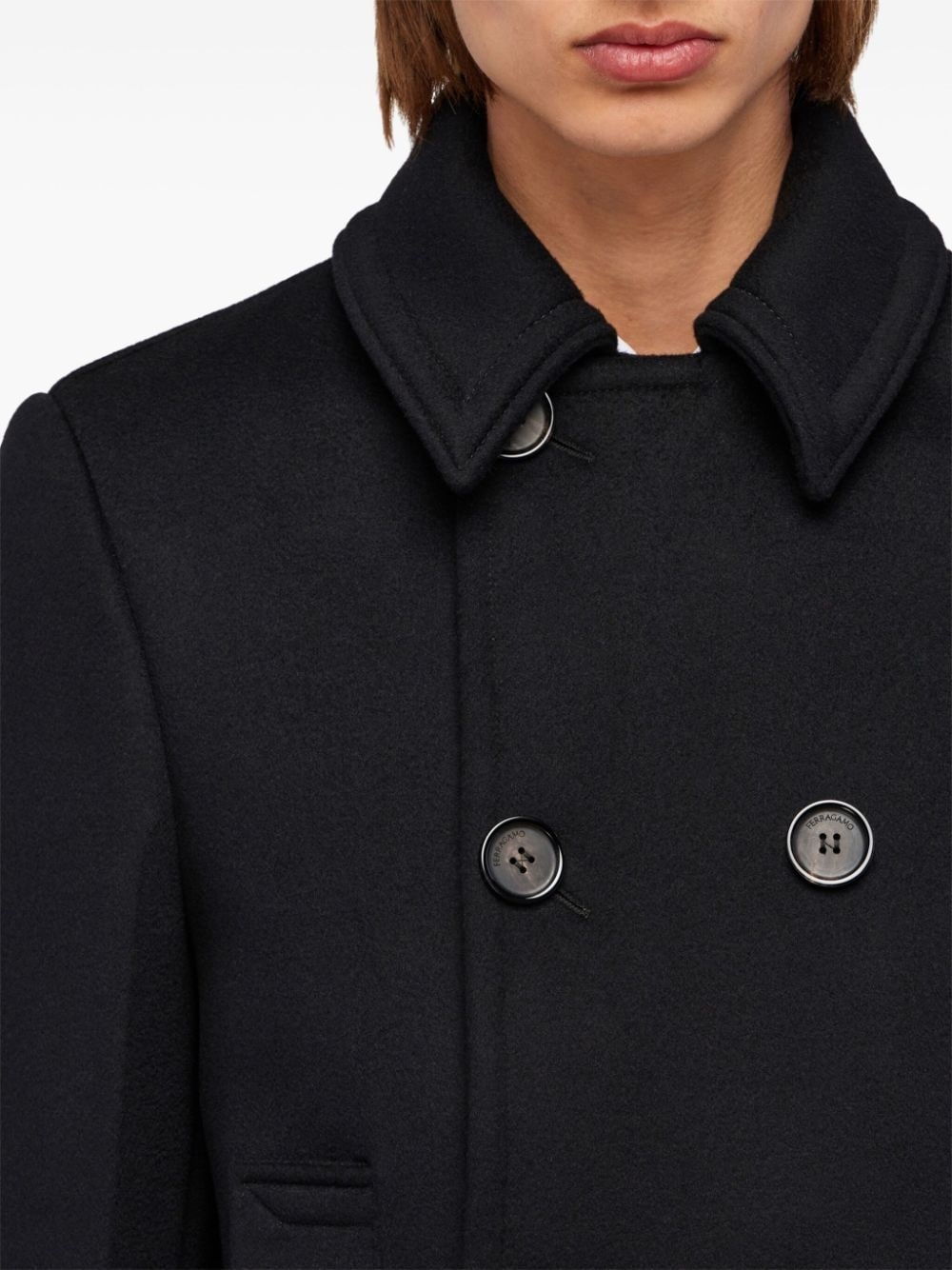 virgin wool-blend peacoat - 5