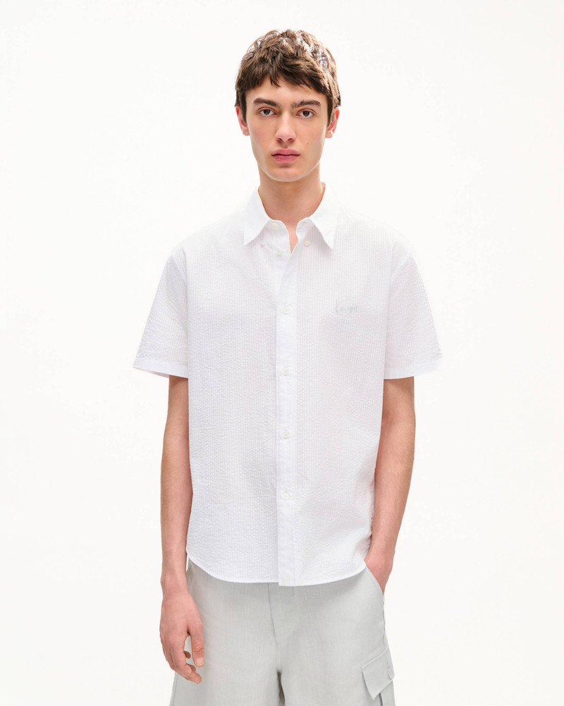 KENZO 'KENZO Signature' casual short sleeve shirt in seersucker cotton outlook