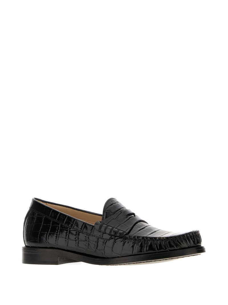 Stuart Weitzman Lottie crocodile-embossed loafers outlook