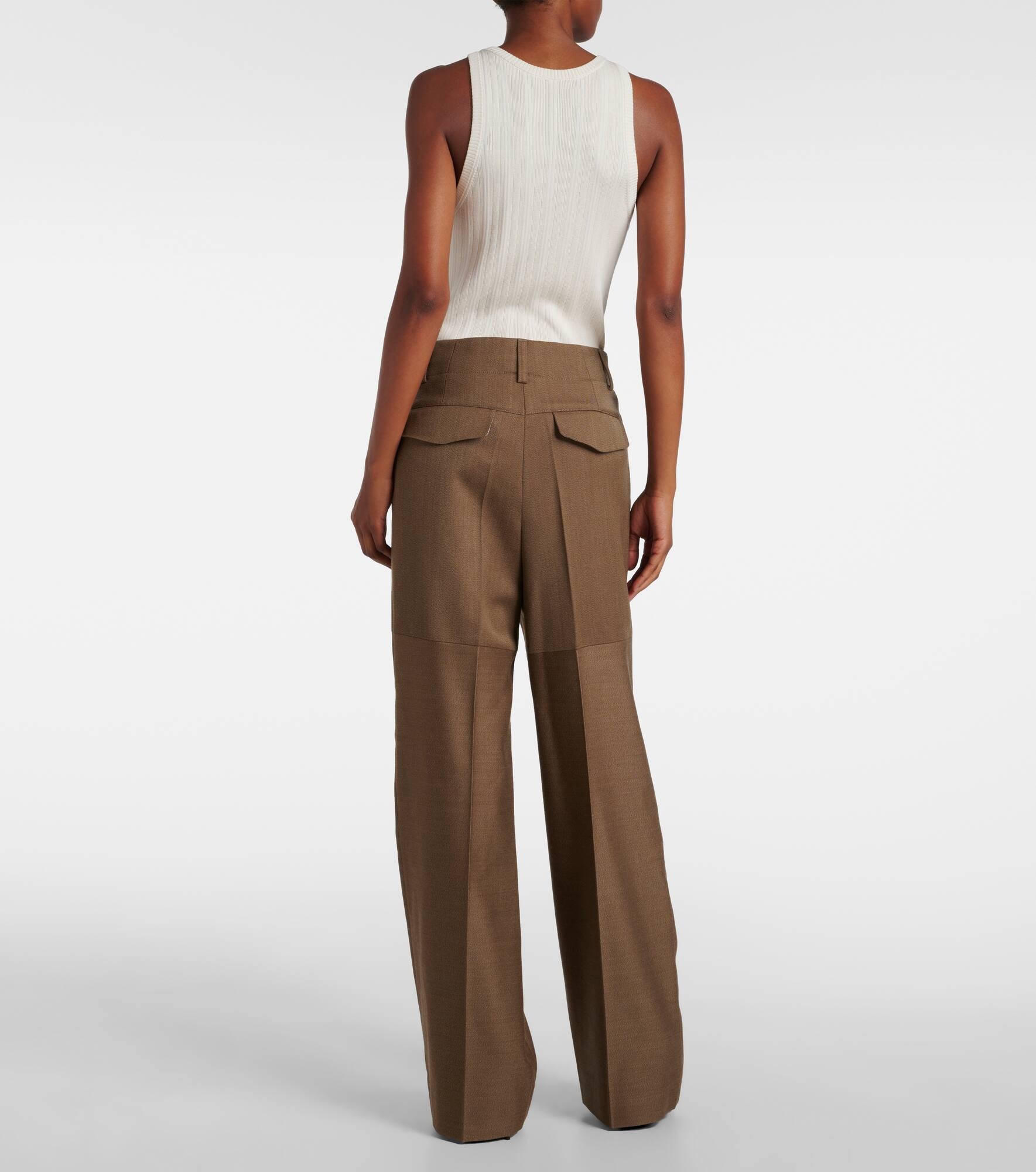 Paneled wool wide-leg pants - 3