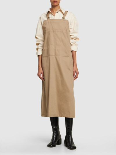 Yohji Yamamoto Adjustable cotton twill long dress outlook