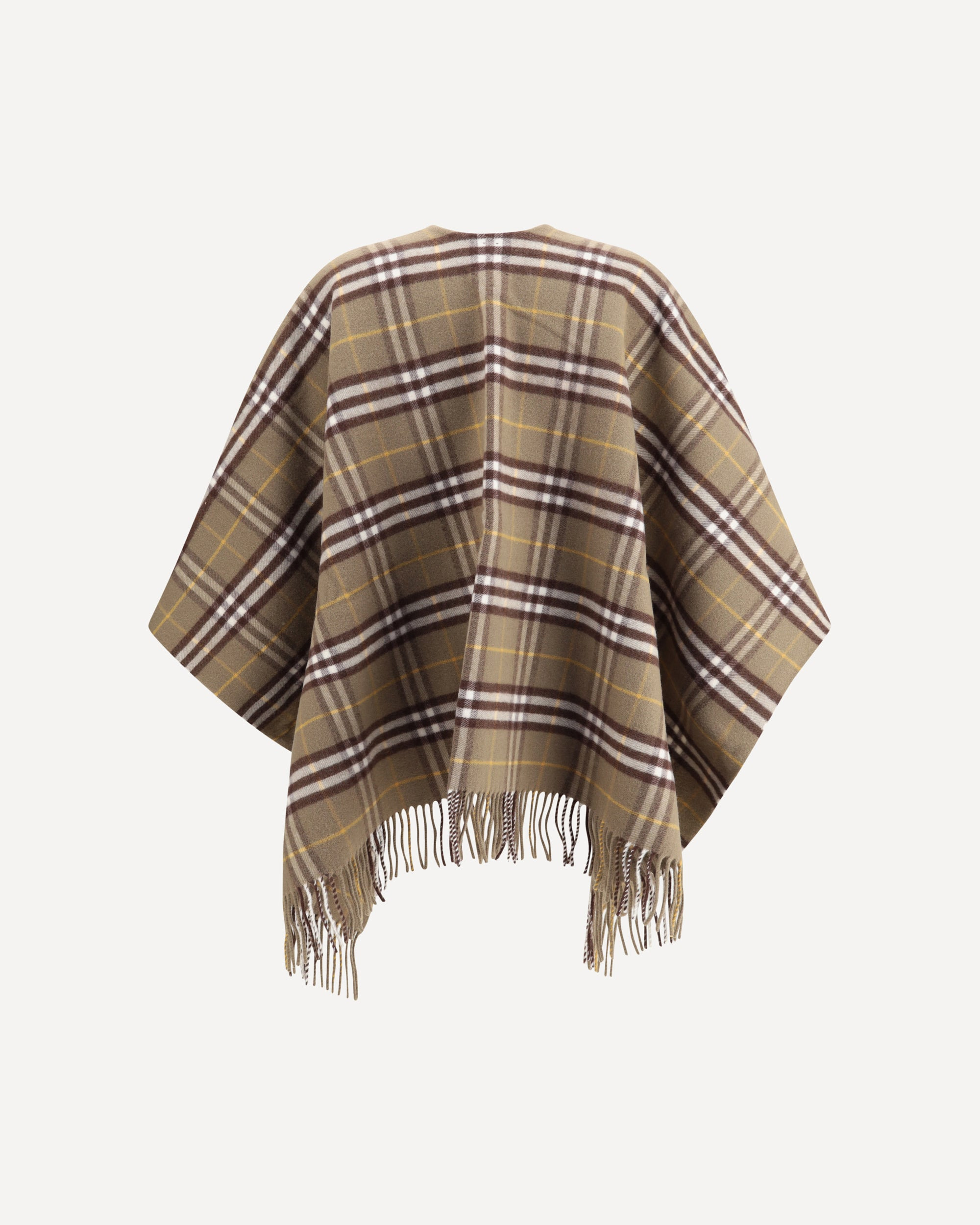 Wool and cashmere Check Cape - 2