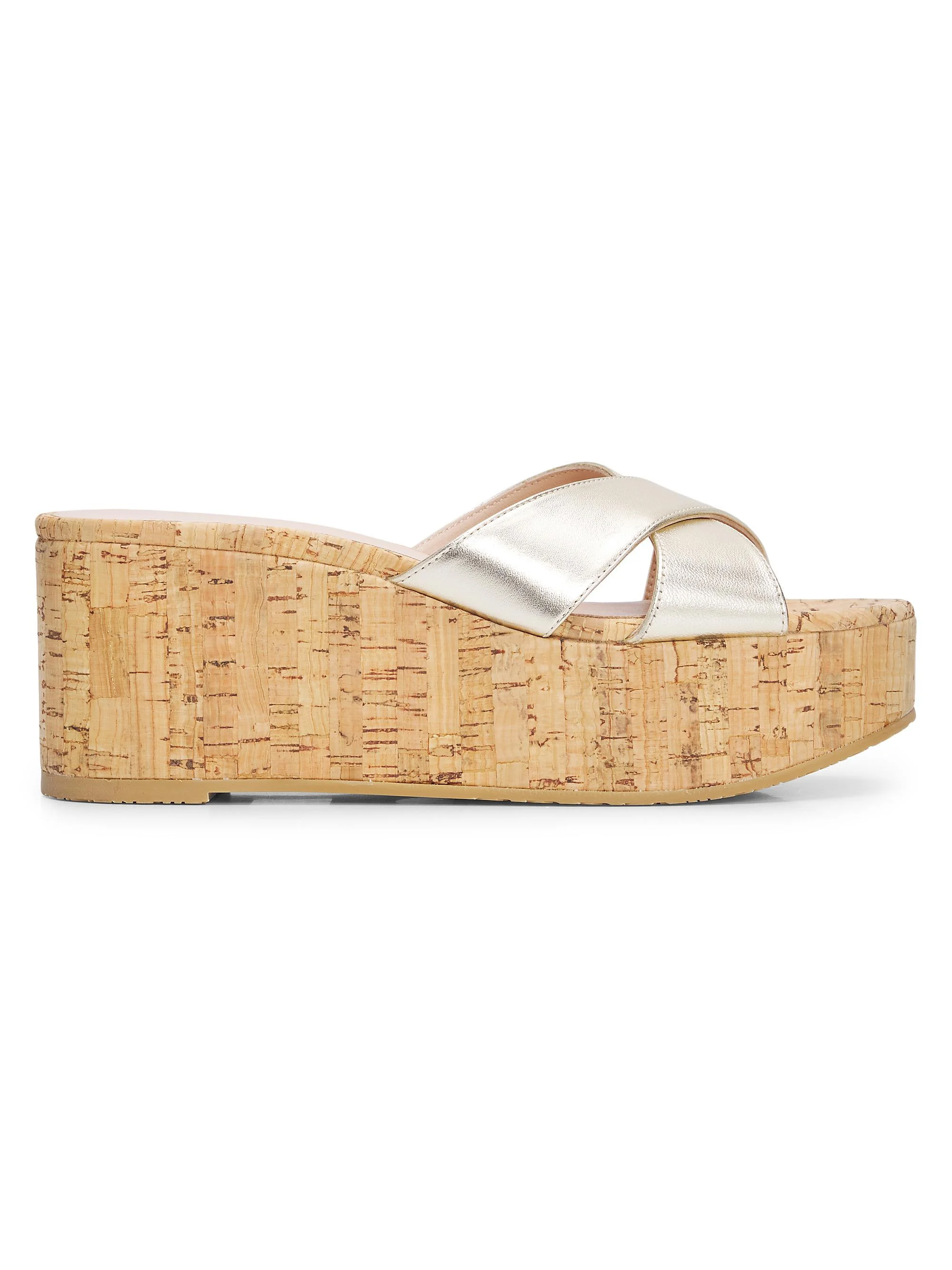 Women's Dayna 65MM Wedge Sandals - Light Gold - 1