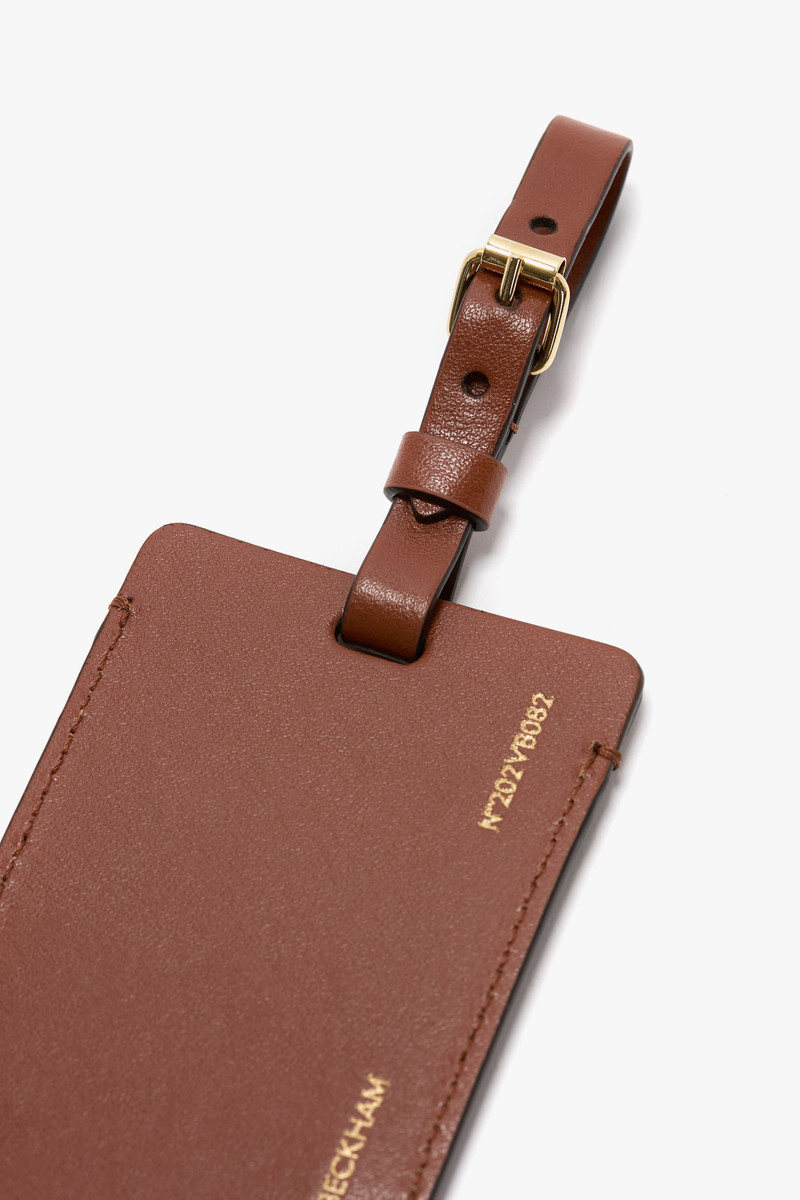 Luggage Tag In Tan Smooth Leather 4