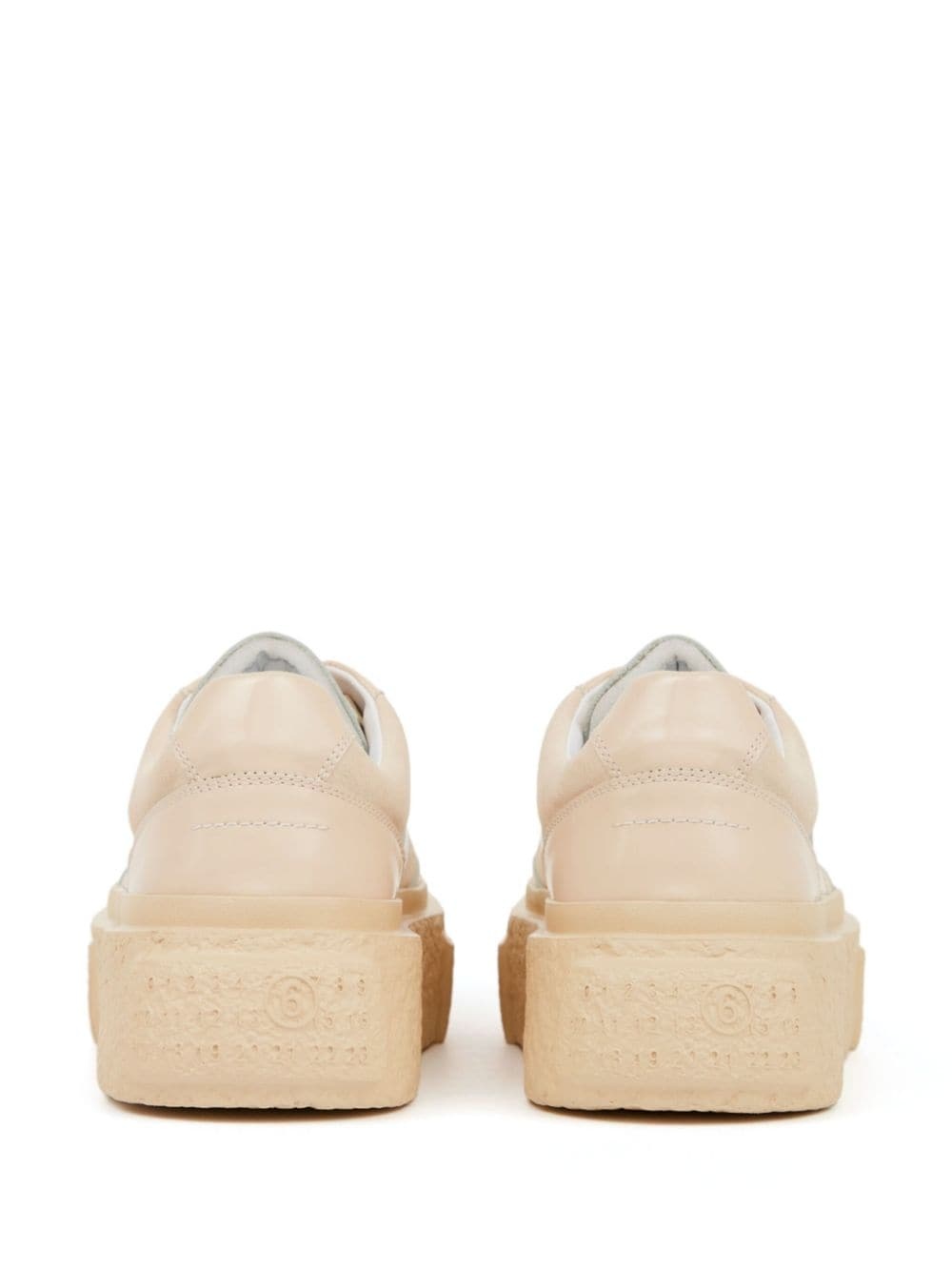 numbers-motif leather sneakers - 3