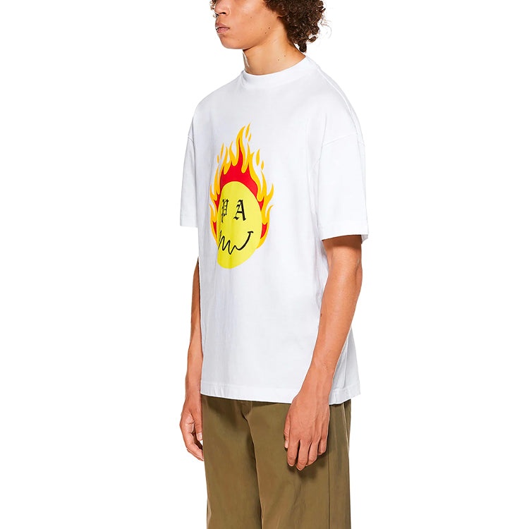 Palm Angels Burning Head Short-Sleeve T-Shirt 'White/Yellow' PMAA001R21JER0040118 - 5