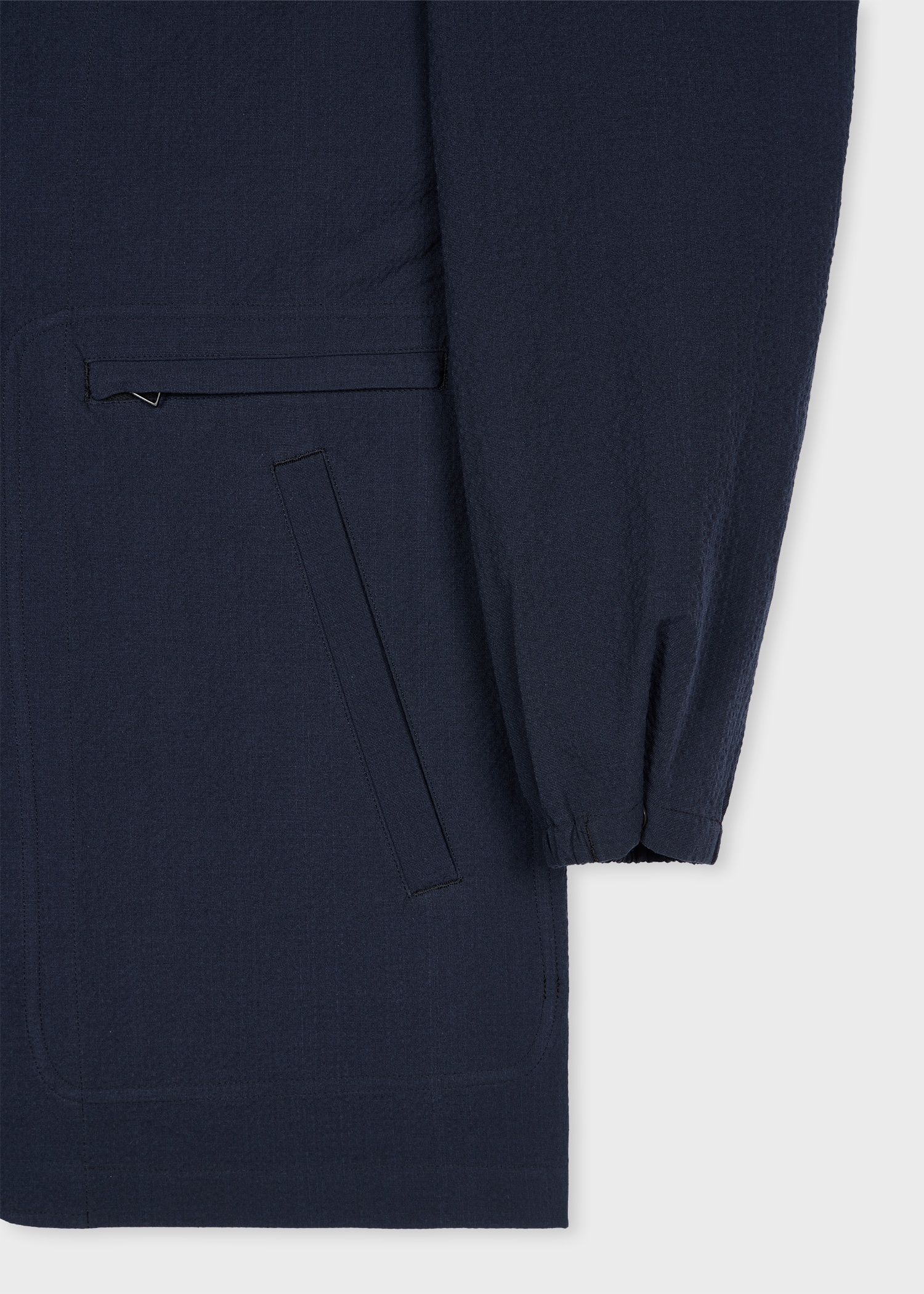 Navy Stretch-Cotton Seersucker Jacket - 3