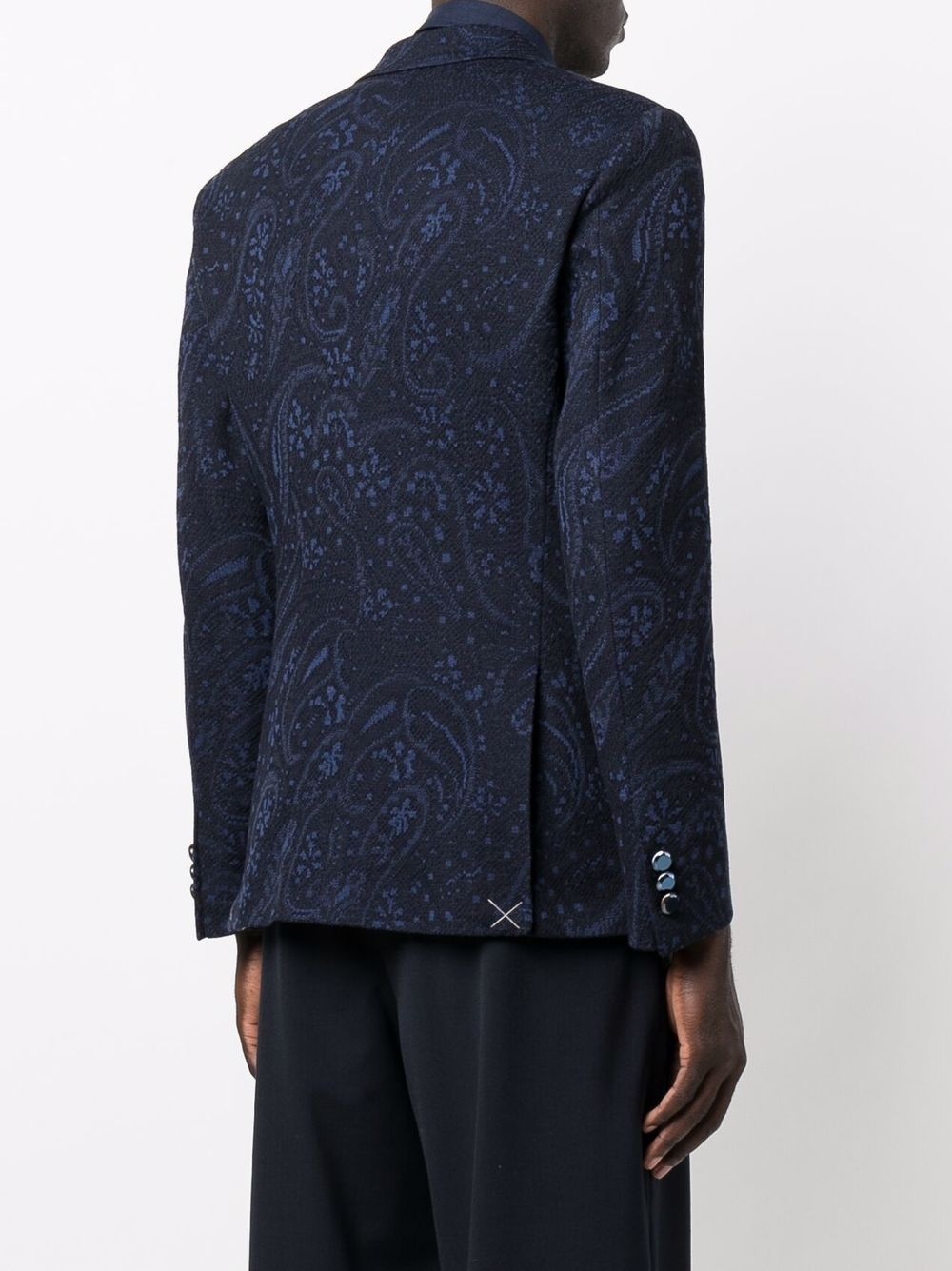 paisley jacquard wool blazer - 4