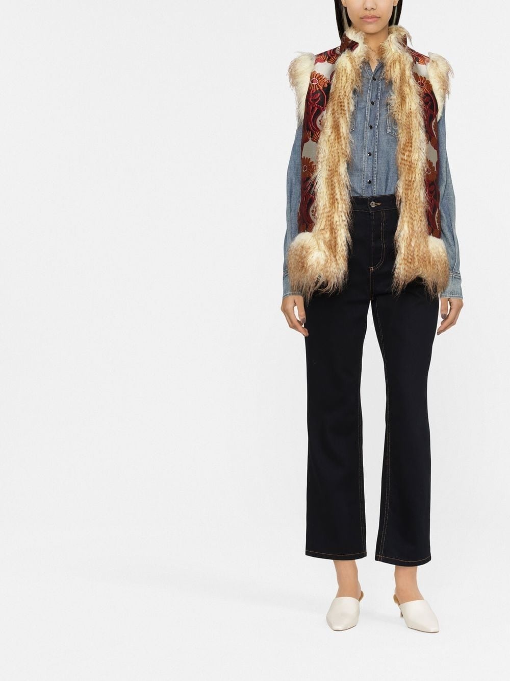 faux-fur trimmed gliet - 2