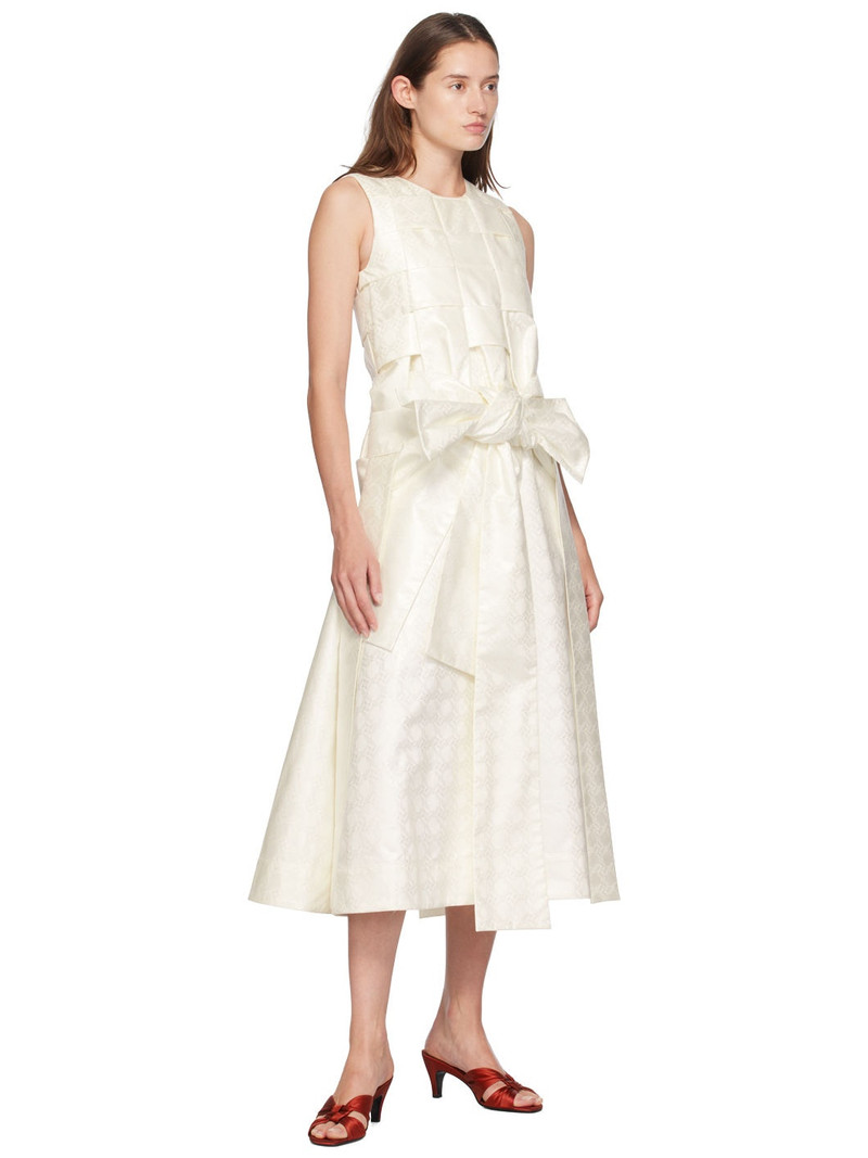SUPER YAYA Off-White Linda Beatrice Midi Dress outlook
