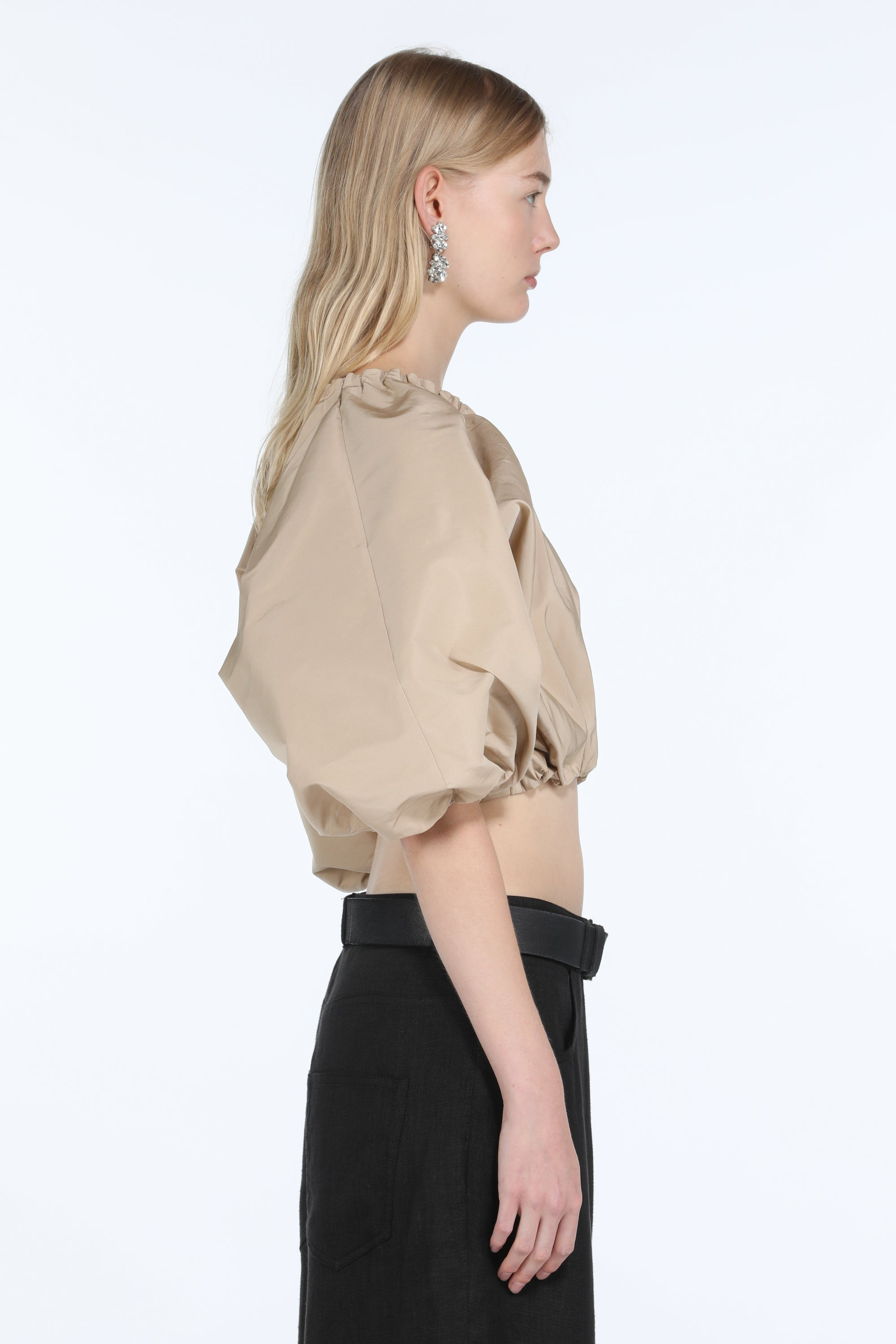 PUFF-SLEEVE CROP TOP - 3
