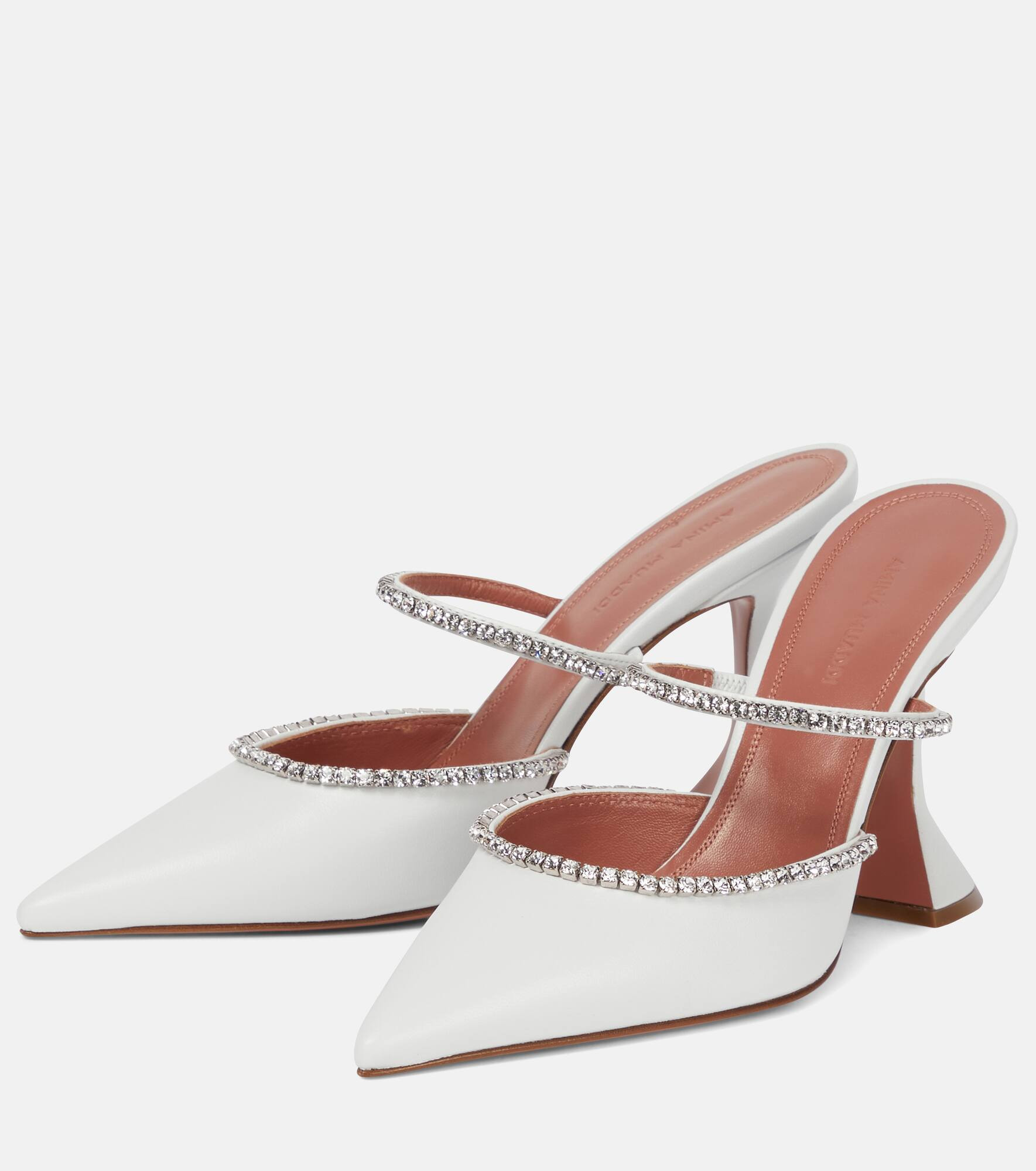 Gilda embellished leather mules - 5