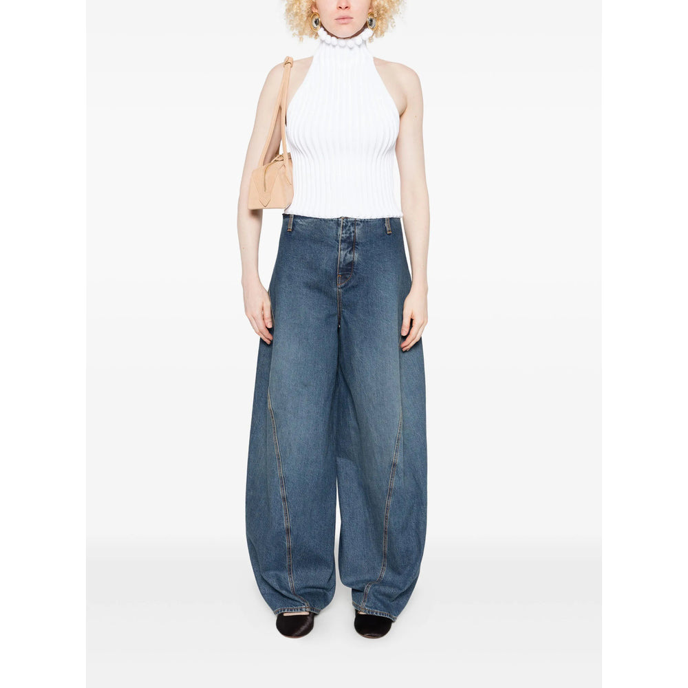 Alaïa Blue Trousers - High-Waisted Trousers Women - 2