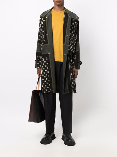 sacai embroidered single-breasted coat outlook