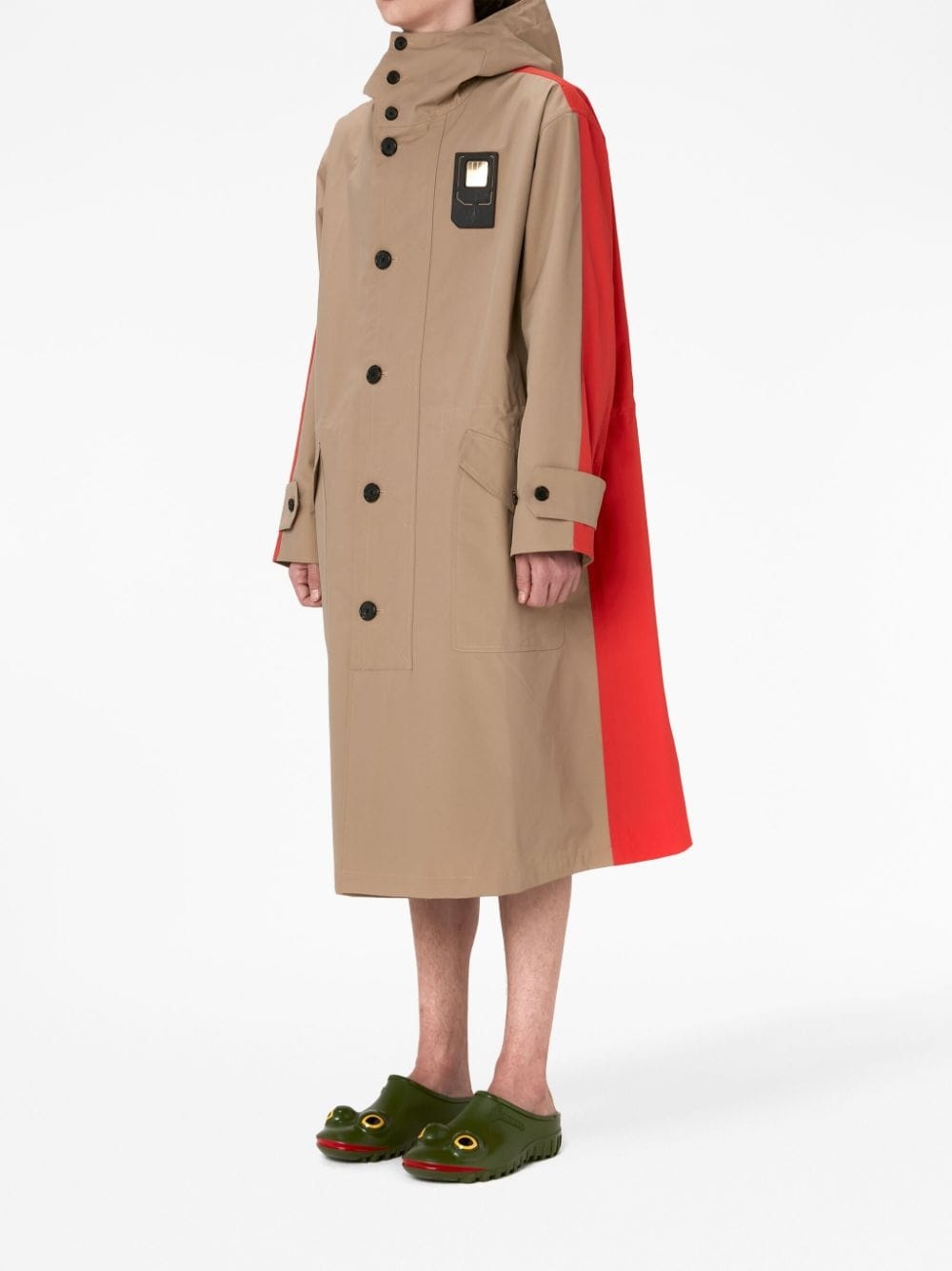 colour-block hooded parka - 3