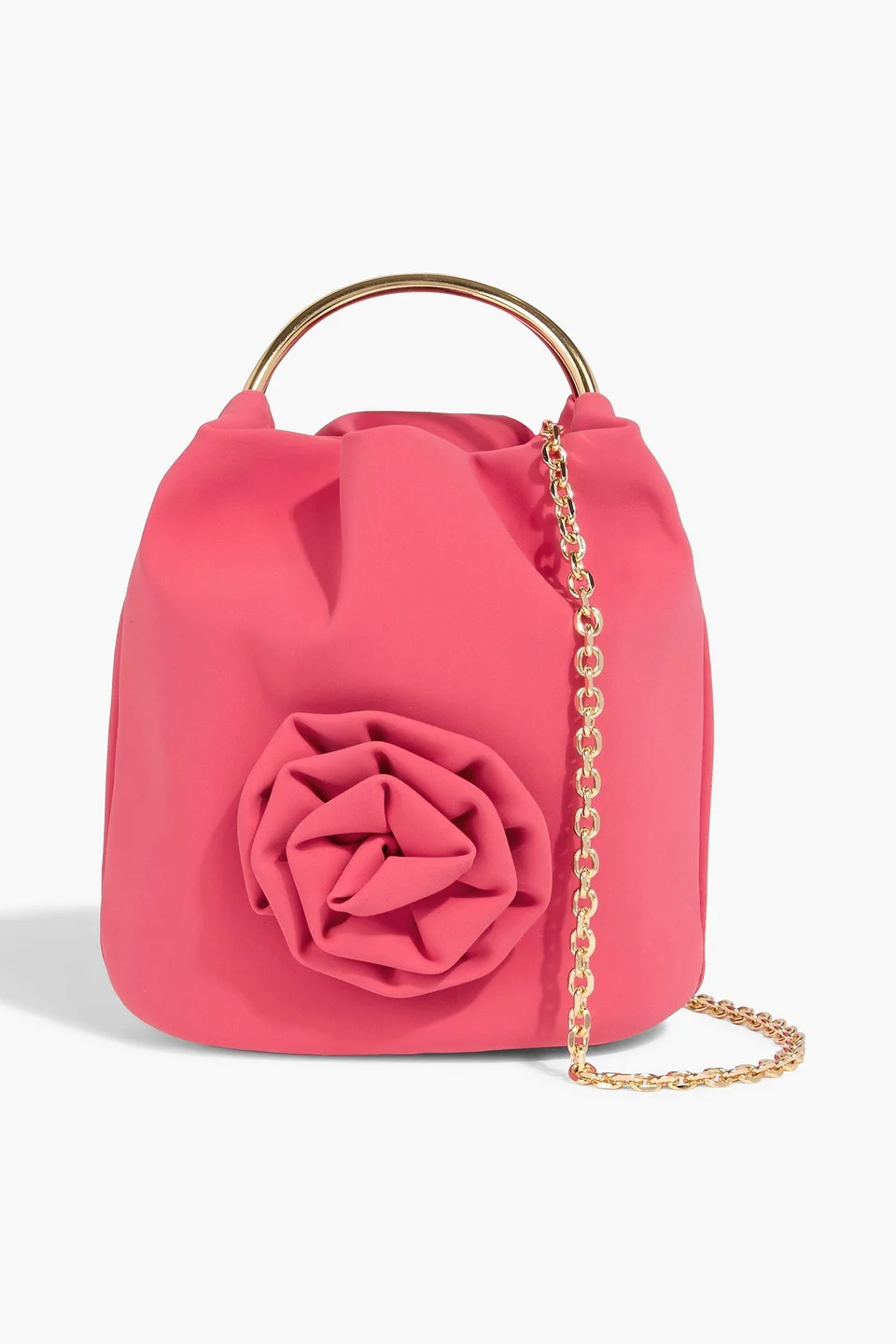 Grace floral-appliquéd jersey clutch - 1