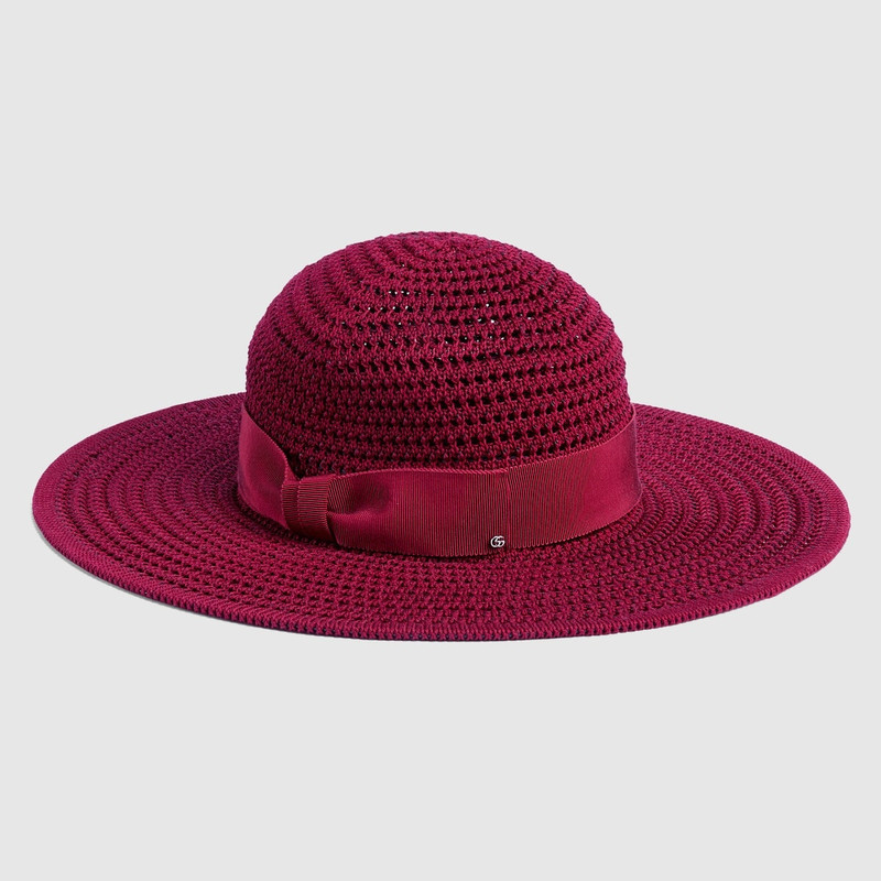 Crochet cotton wide-brimmed hat 4
