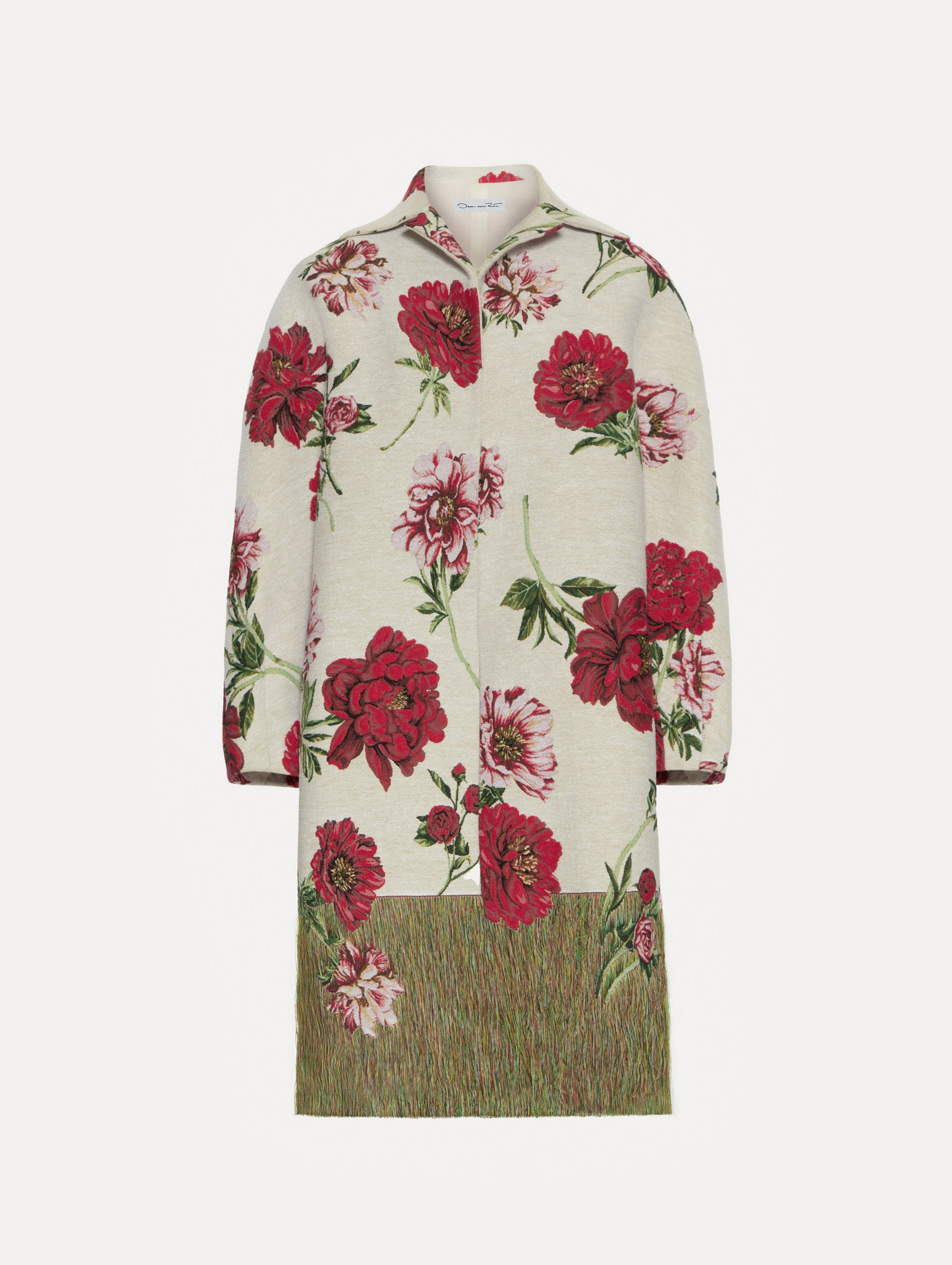 PEONY UNRAVELED JACQUARD COAT - 1
